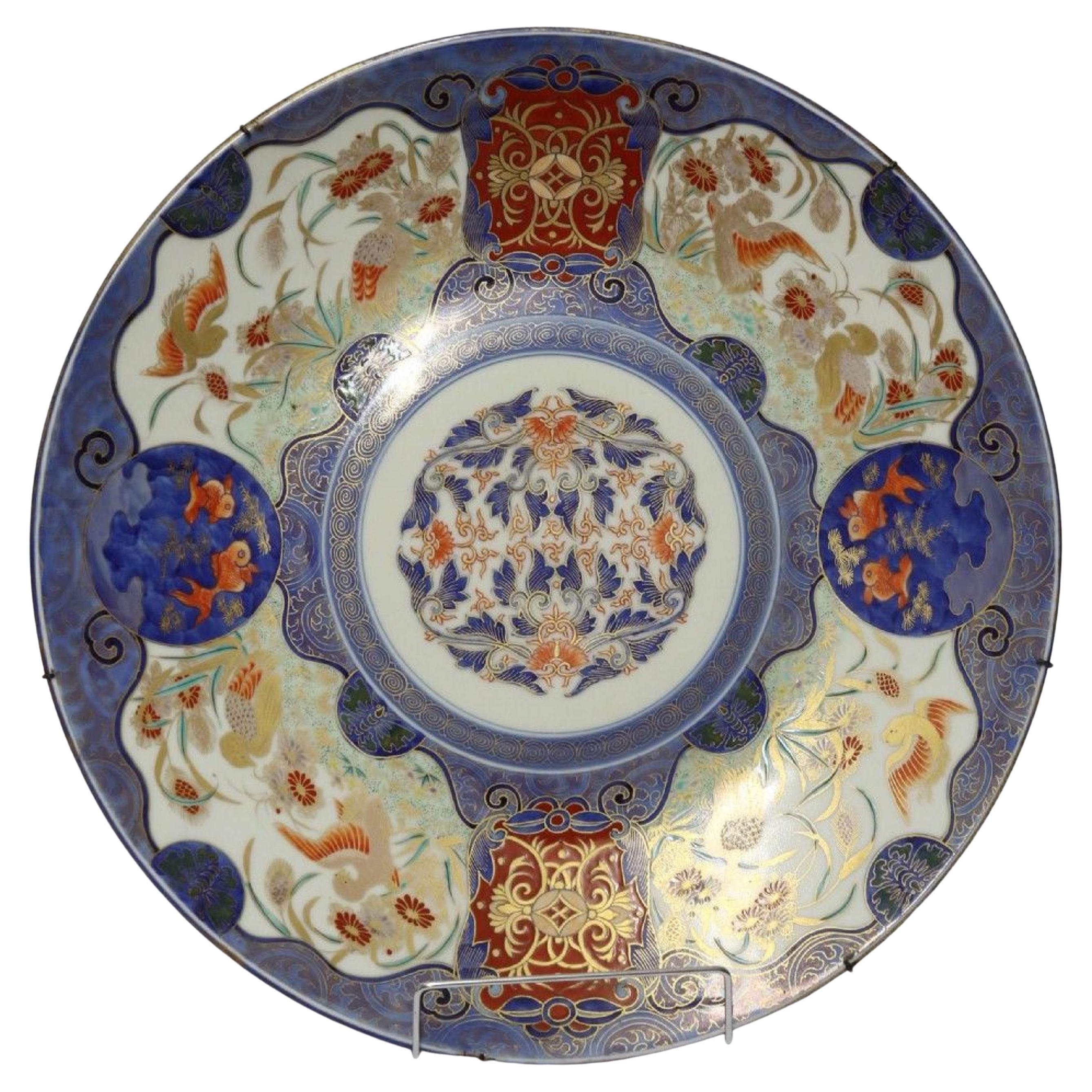 A Large Japanese Meiji Period Porcelain Charger, Circa 1890 For Sale