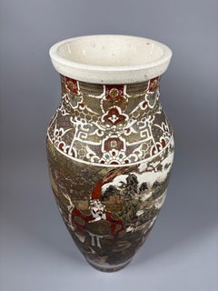 A Large Japanese Meiji period Satsuma baluster vase