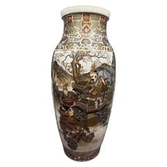 A Large Japanese Meiji period Satsuma baluster vase