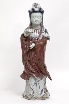 A Large Japanese Porcelain Figure of a Guanyin