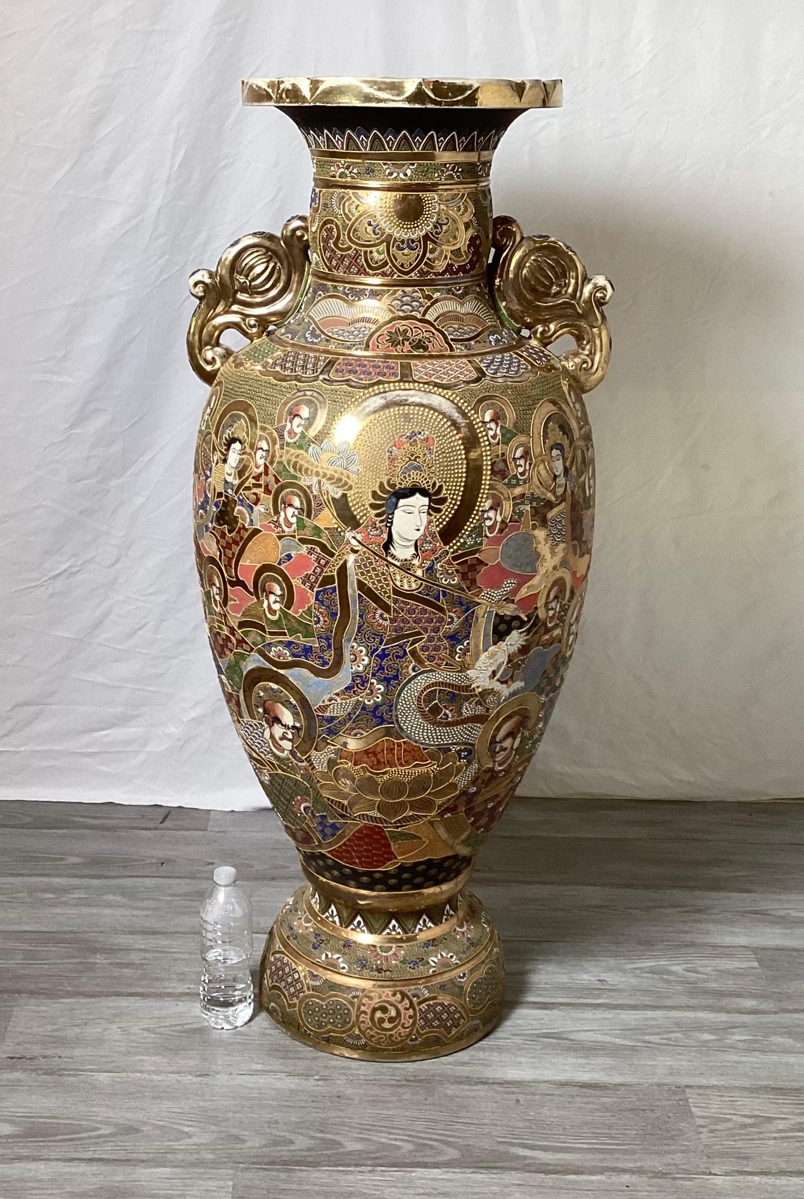 Meiji A Large Japanese Satsuma Palace Vase