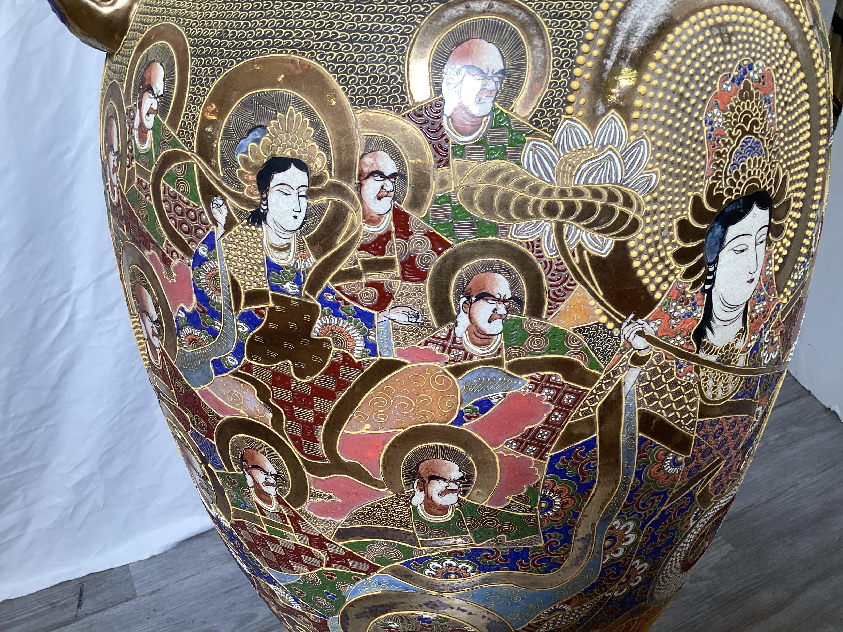 20th Century A Large Japanese Satsuma Palace Vase