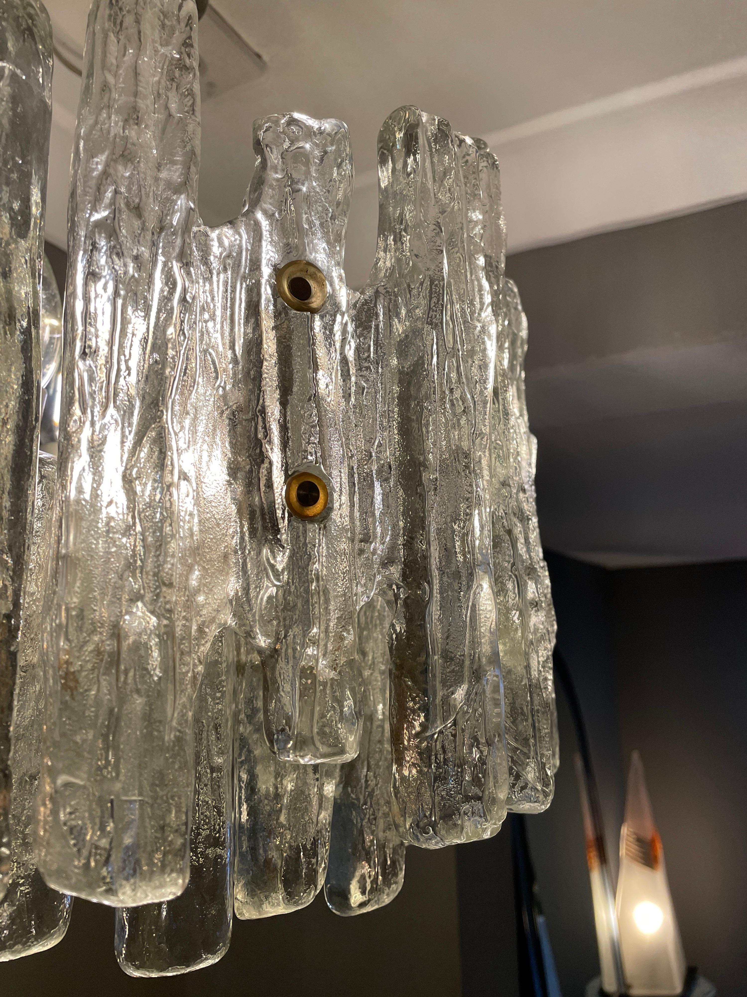 Austrian Large Kalmar Ice Light Chandelier