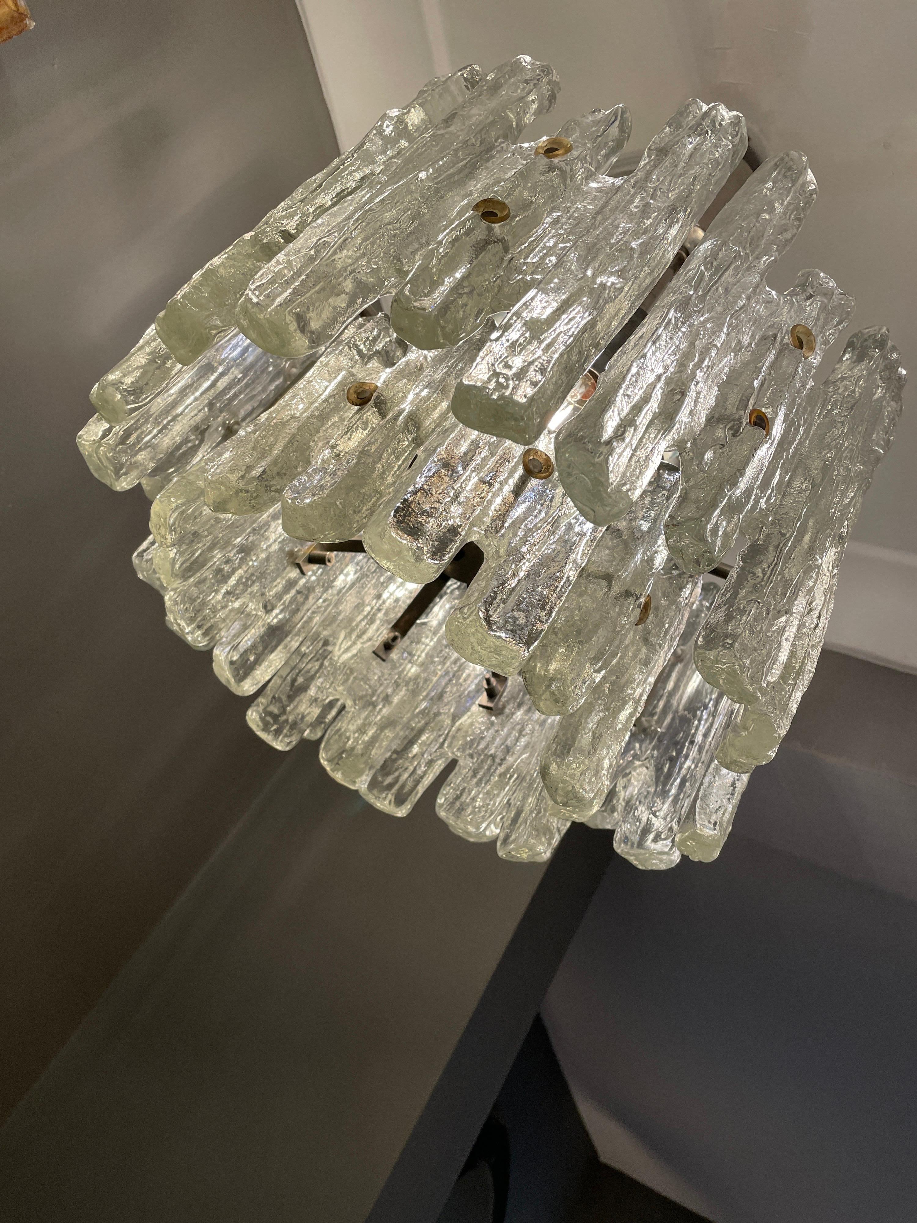 Murano Glass Large Kalmar Ice Light Chandelier