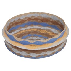 A Large Kati Tuominen-Niittylä Ceramic Art Bowl, Blue & Yellow, Morocco series 2