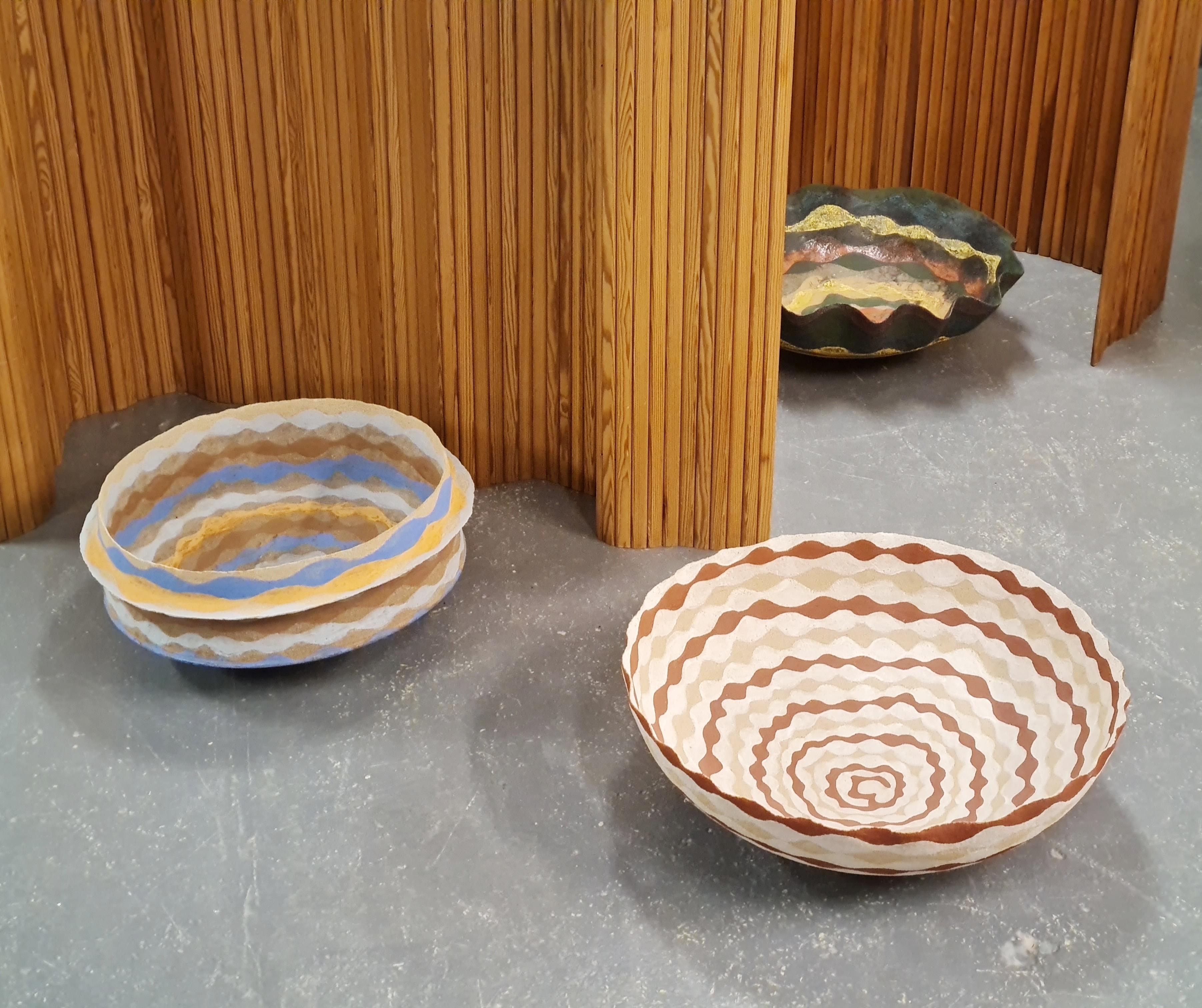 A Large Kati Tuominen-Niittylä Ceramic Art Dish, Morocco Series 3, Earthy Tones For Sale 4