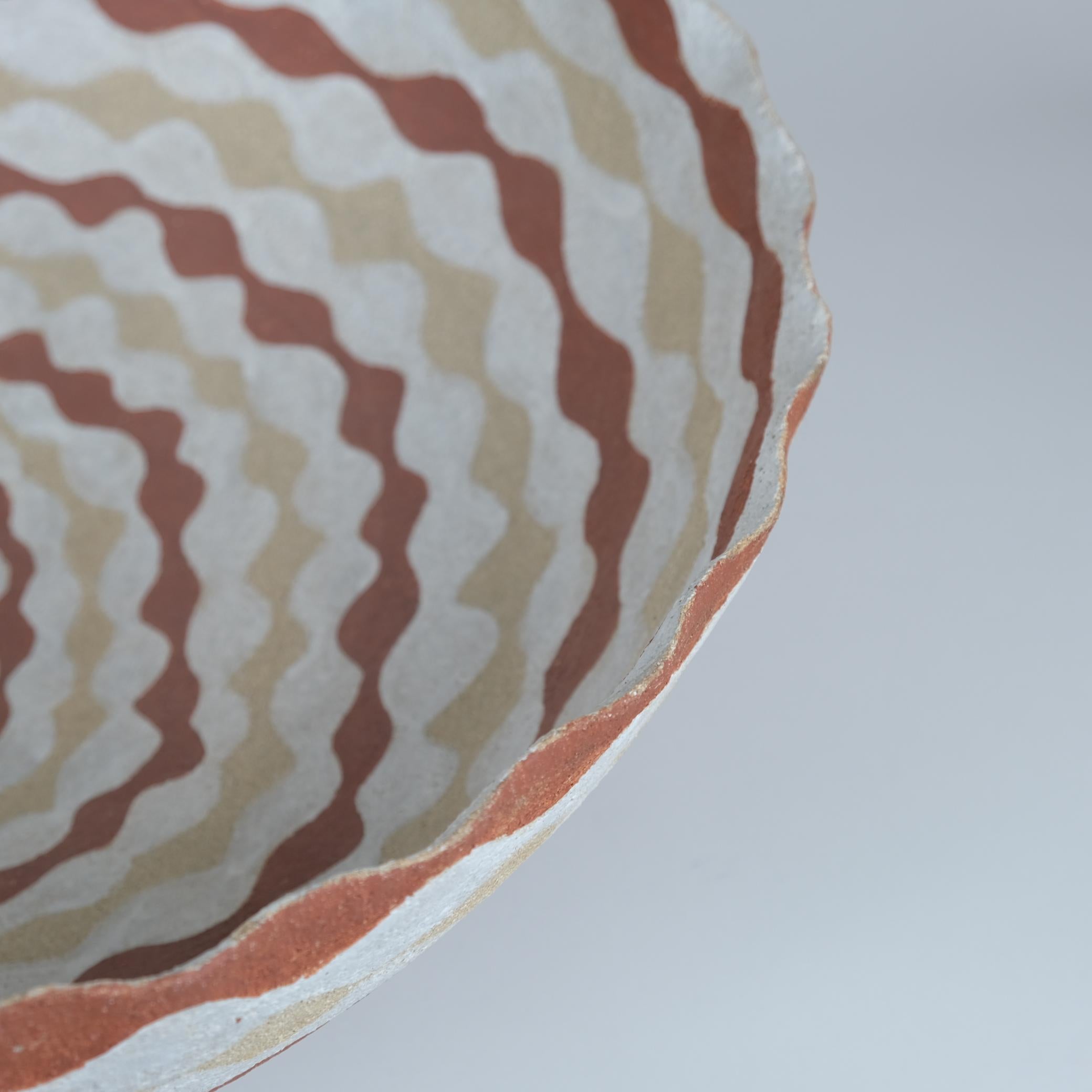 Finnish A Large Kati Tuominen-Niittylä Ceramic Art Dish, Morocco Series 3, Earthy Tones For Sale