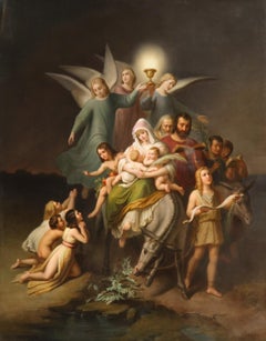Large KPM Porcelain Plaque of "The Flight into Egypt"