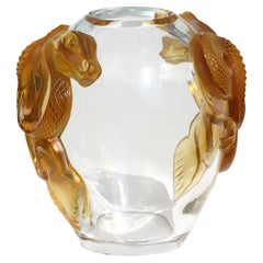  a Large Lalique Crystal Serpent Pattern Vase