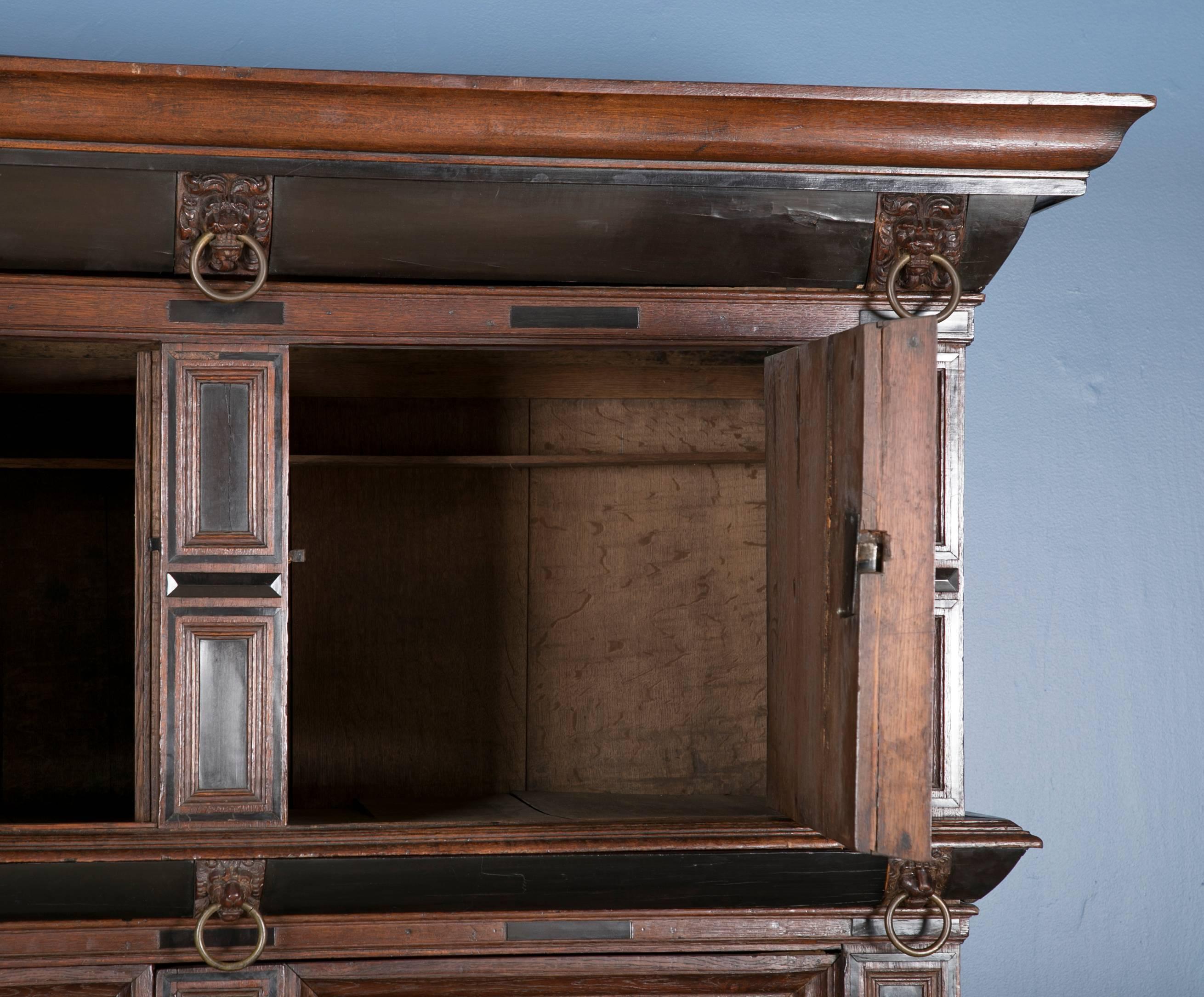 Large Late 17th Century Oak Dutch Kast or Armoire 2