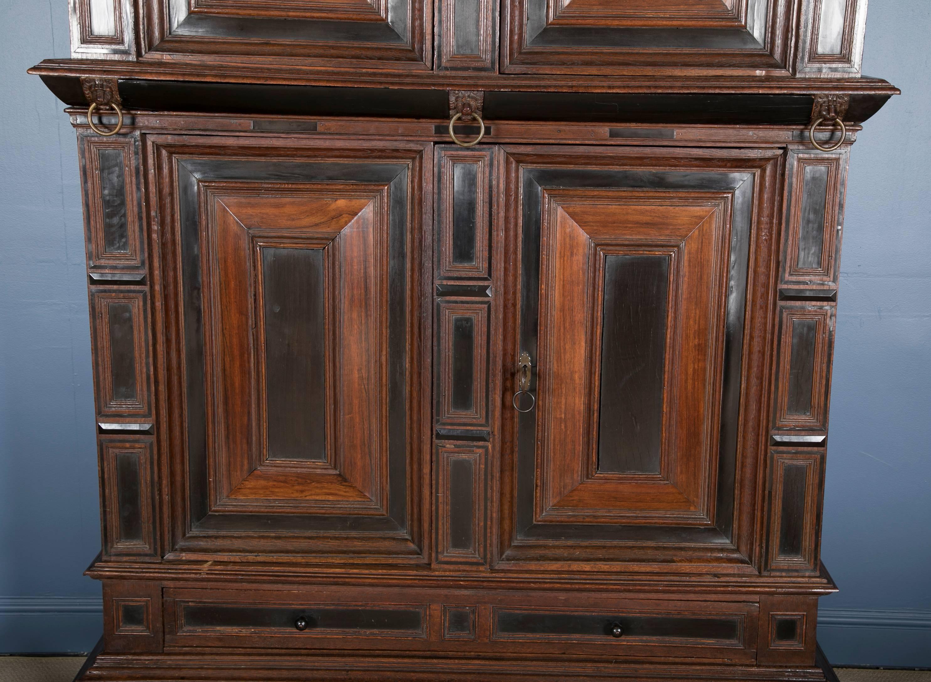 Large Late 17th Century Oak Dutch Kast or Armoire 4