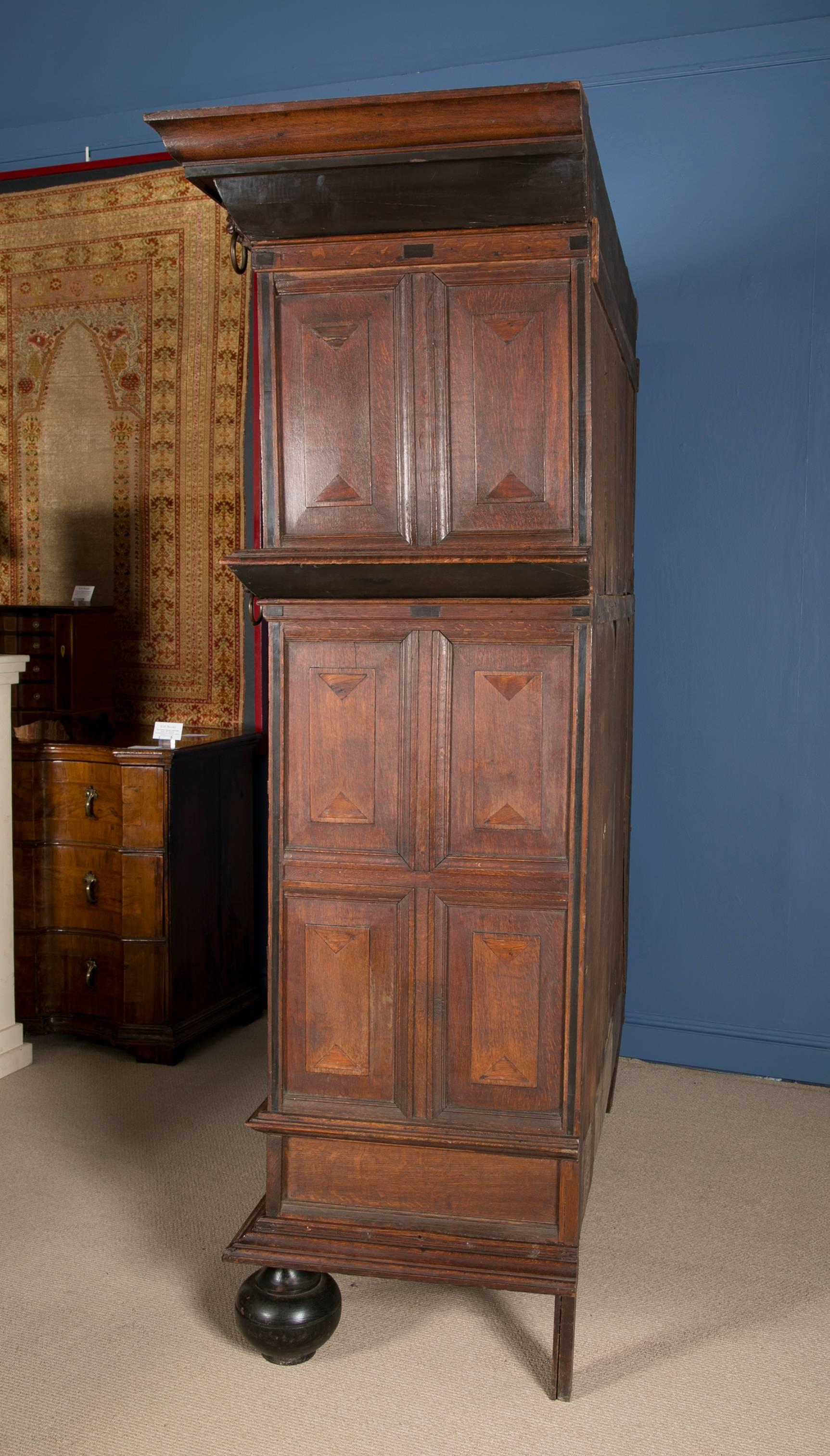 Large Late 17th Century Oak Dutch Kast or Armoire 11