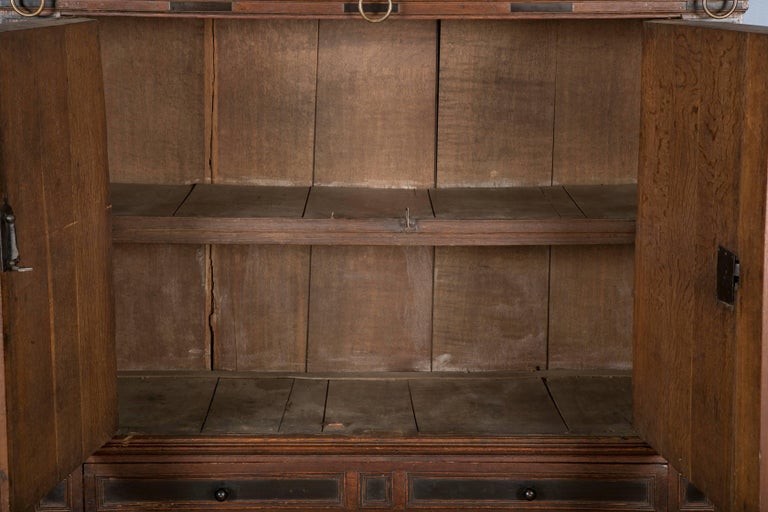 Large Late 17th Century Oak Dutch Kast or Armoire For Sale 1
