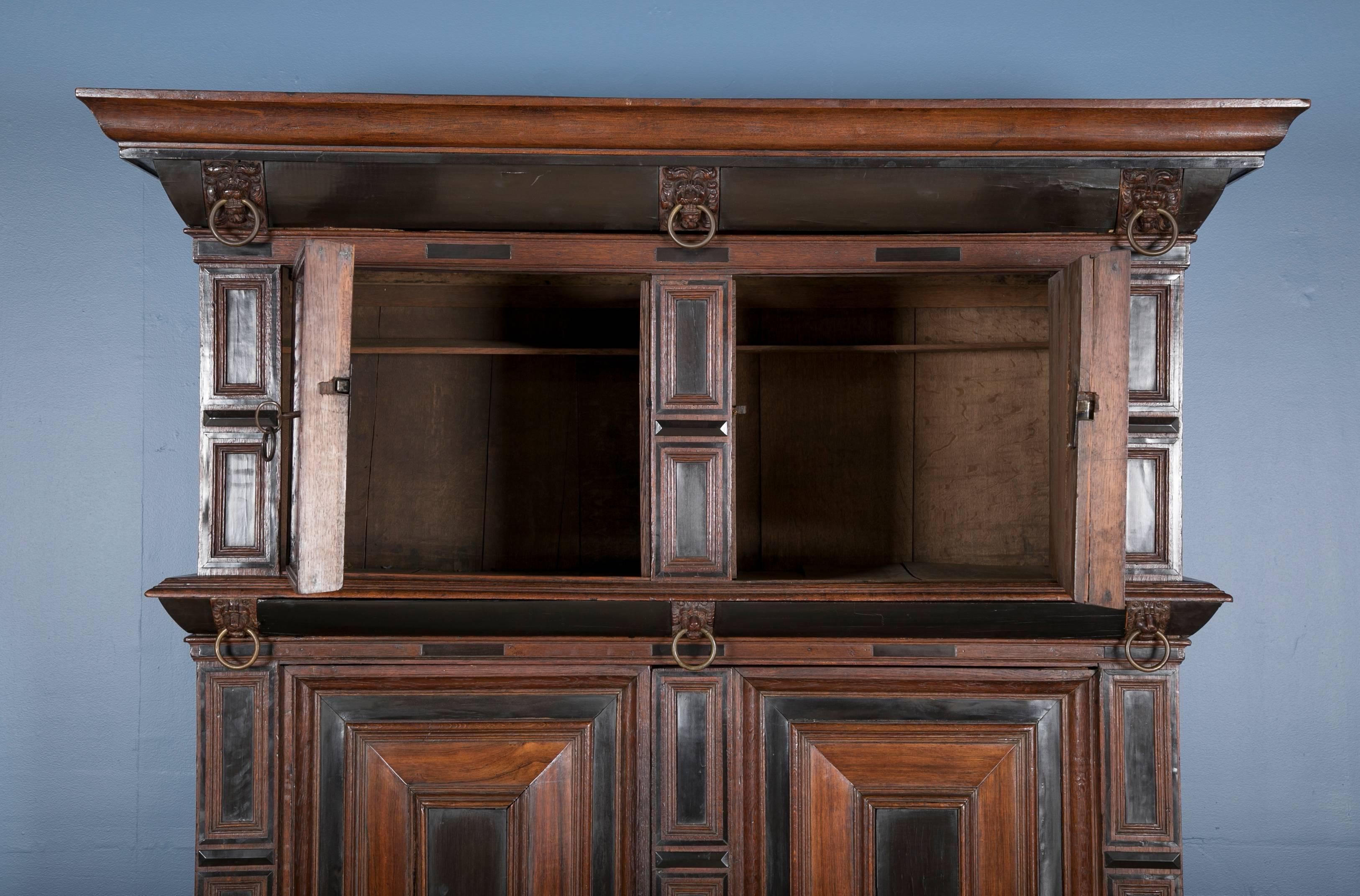 Large Late 17th Century Oak Dutch Kast or Armoire 1