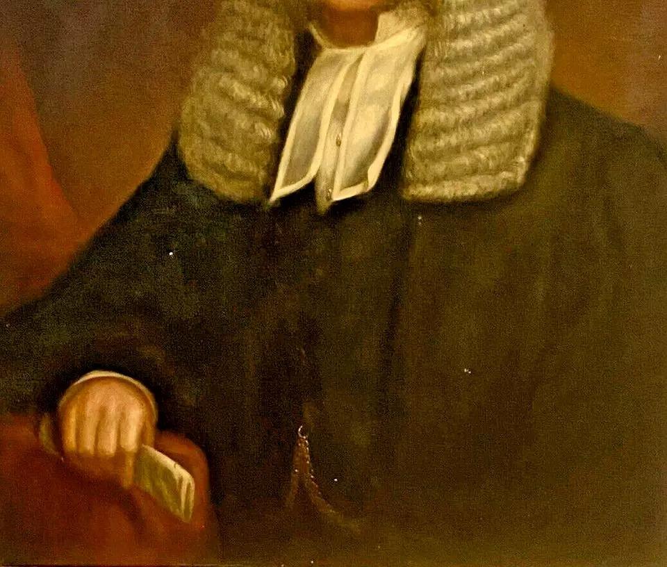 A Large Late 18th C Antique Portrait Oil Painting Of A English Clergy Man For Sale 1