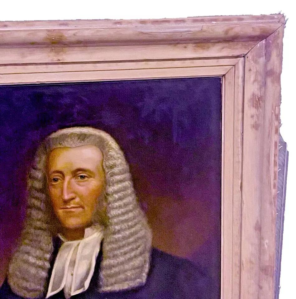 A Large Late 18th C Antique Portrait Oil Painting Of A English Clergy Man For Sale 3