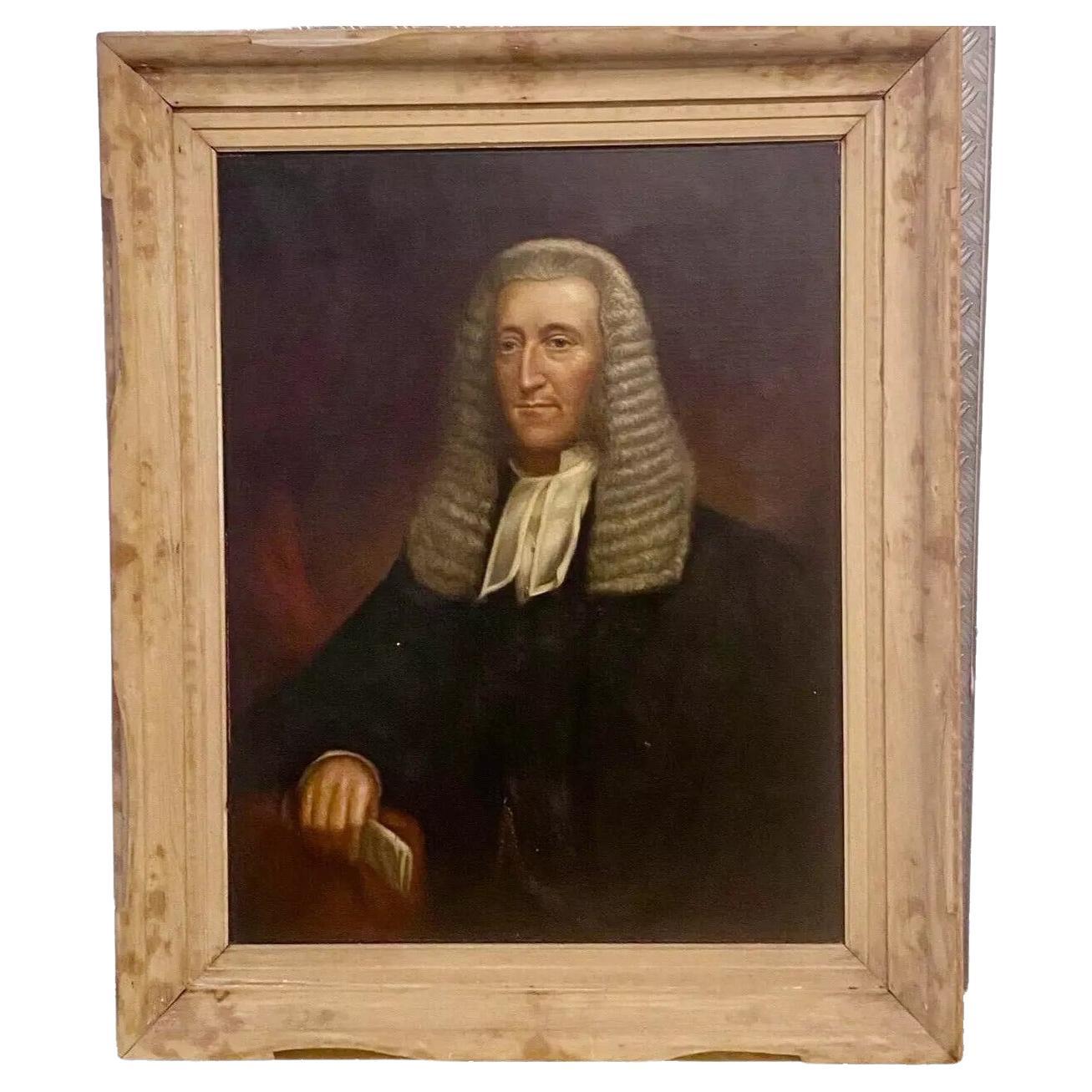 Un grande ritratto ad olio di un uomo del clero inglese della fine del 18° secolo.