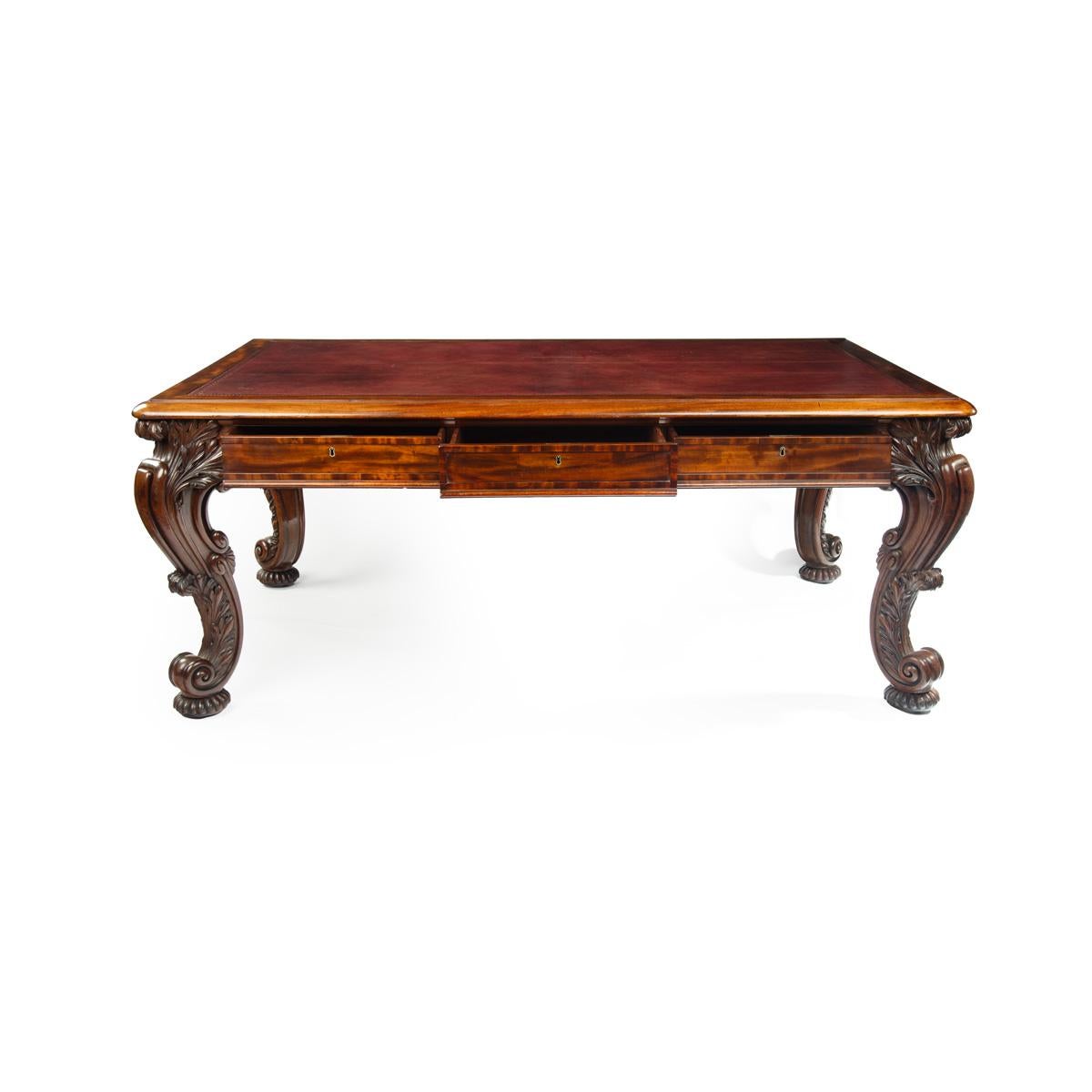 English A large late Regency mahogany partner’s library table attributed to Gillows For Sale