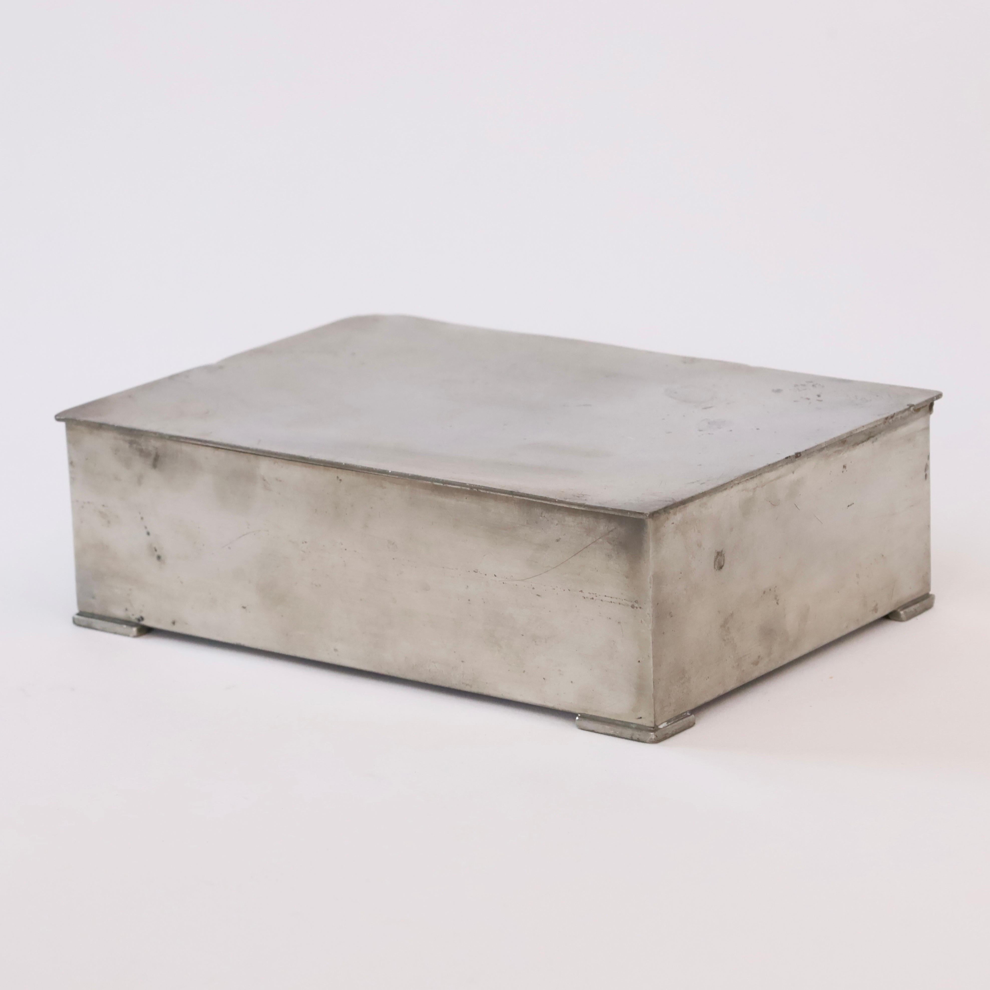 A large lidded Pewter box by Just Andersen, 1950s, Denmark 1