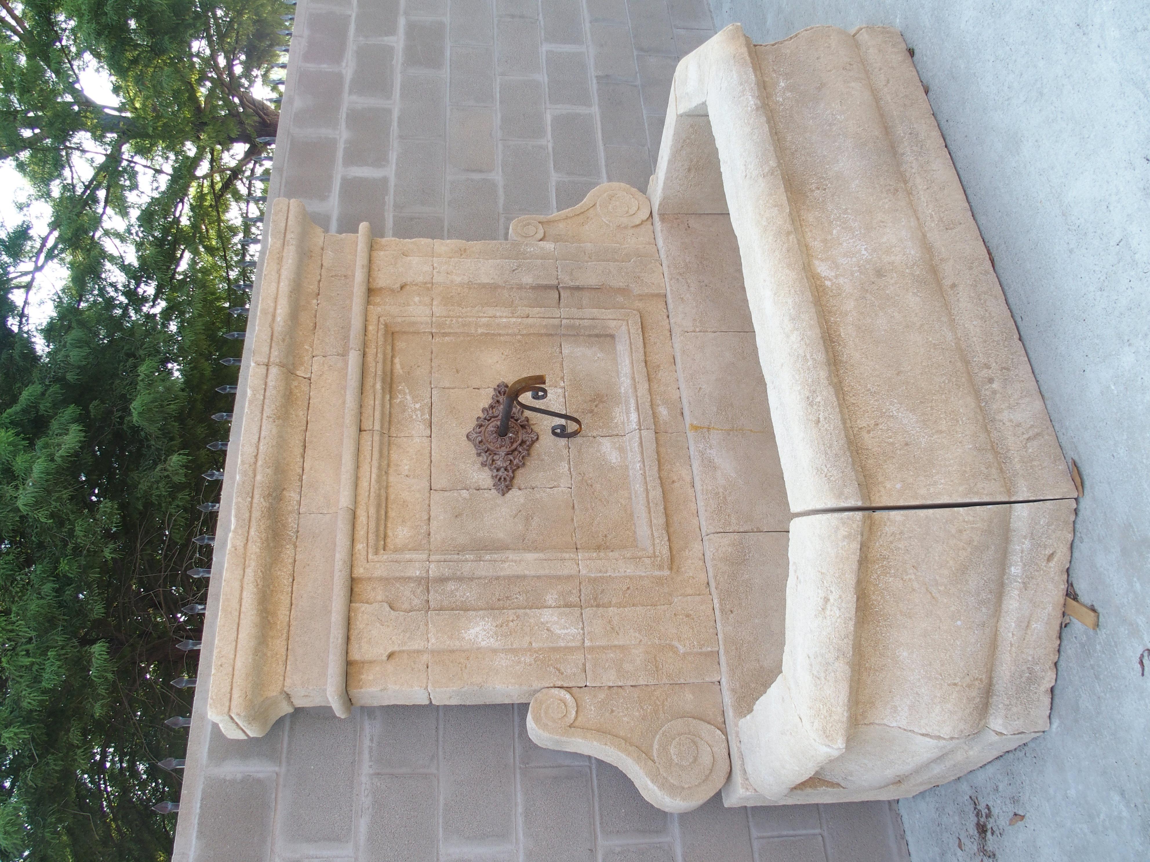 Large Limestone Wall Fountain from The Vaucluse, Provence France 9