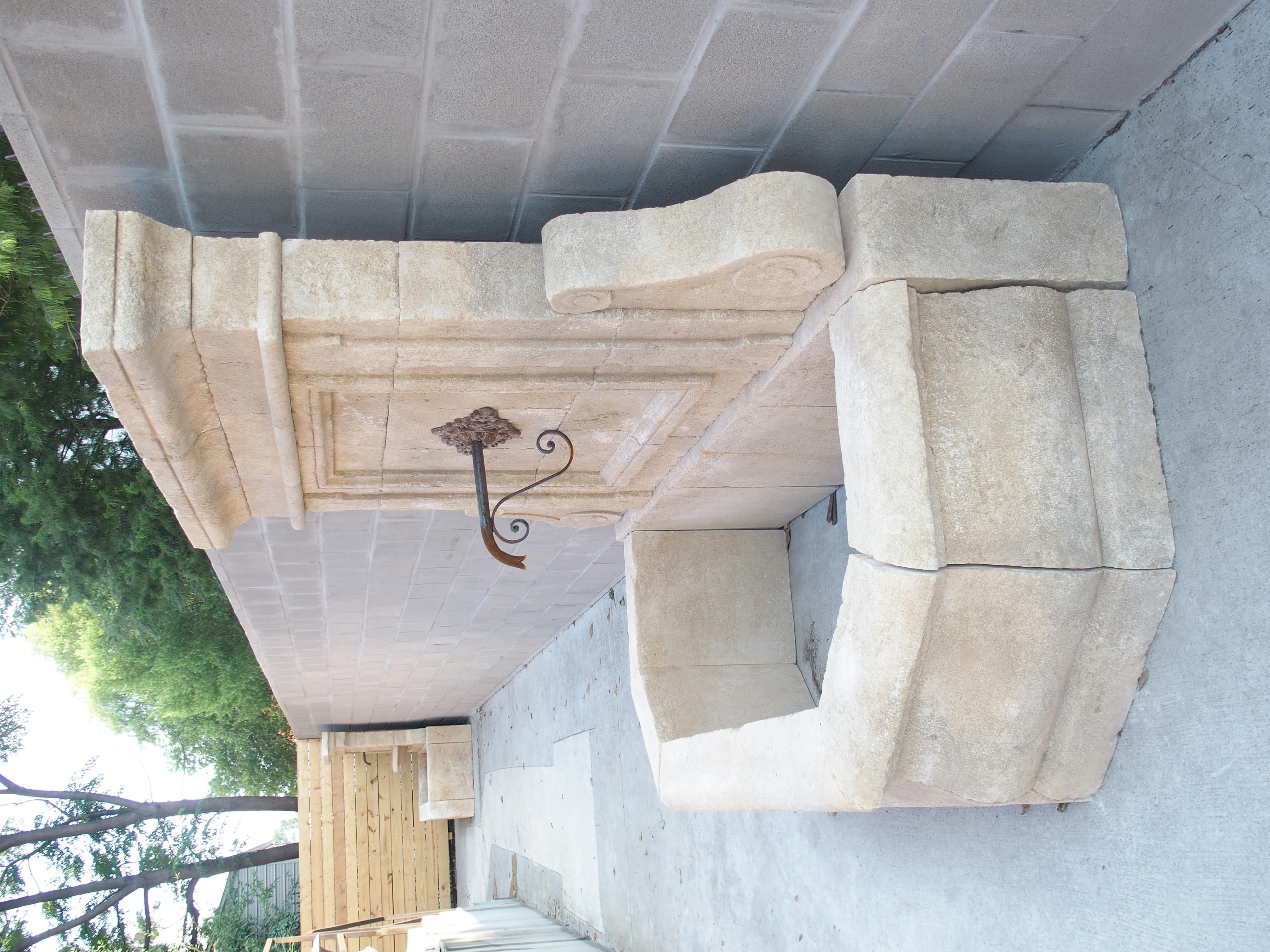 Hand-Carved Large Limestone Wall Fountain from The Vaucluse, Provence France