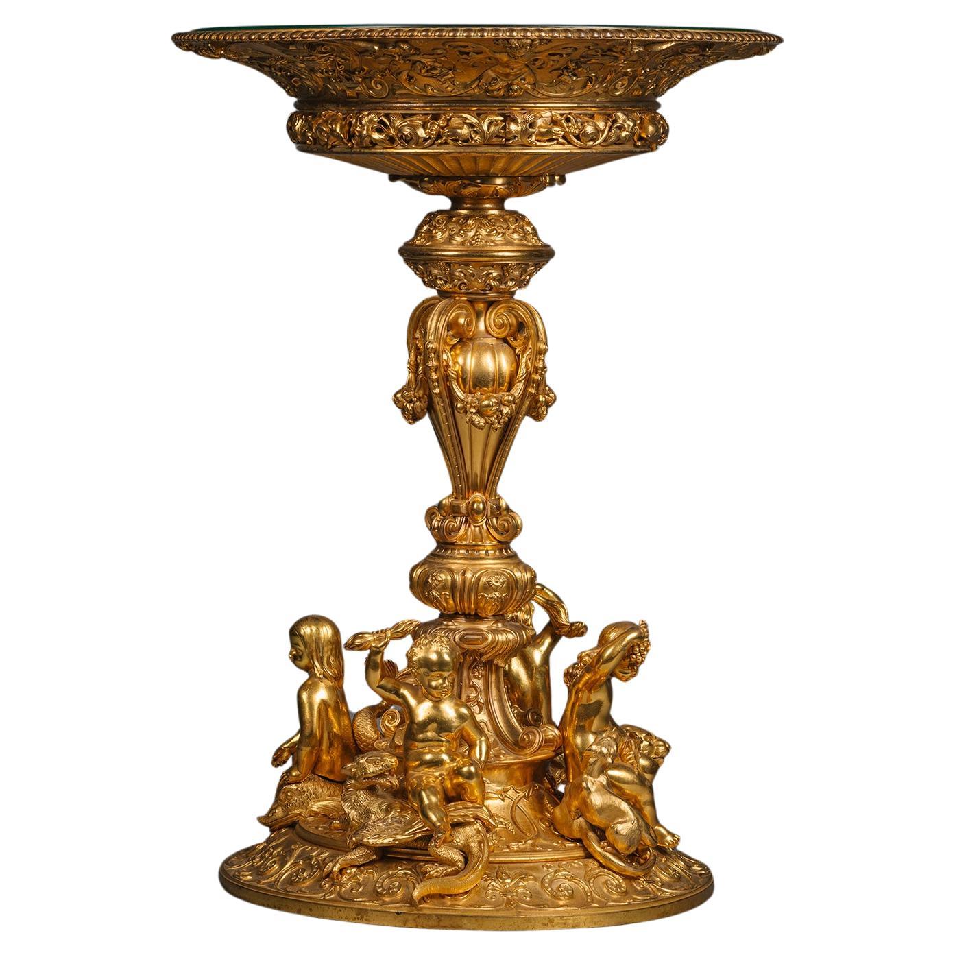 A Large Louis Philippe Period Gilt-Bronze Table Centrepiece For Sale