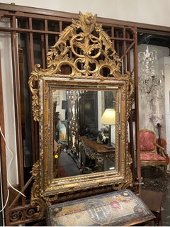 A Large Louis XV Style Gilded Overmantel Mirror, French, 19th Century