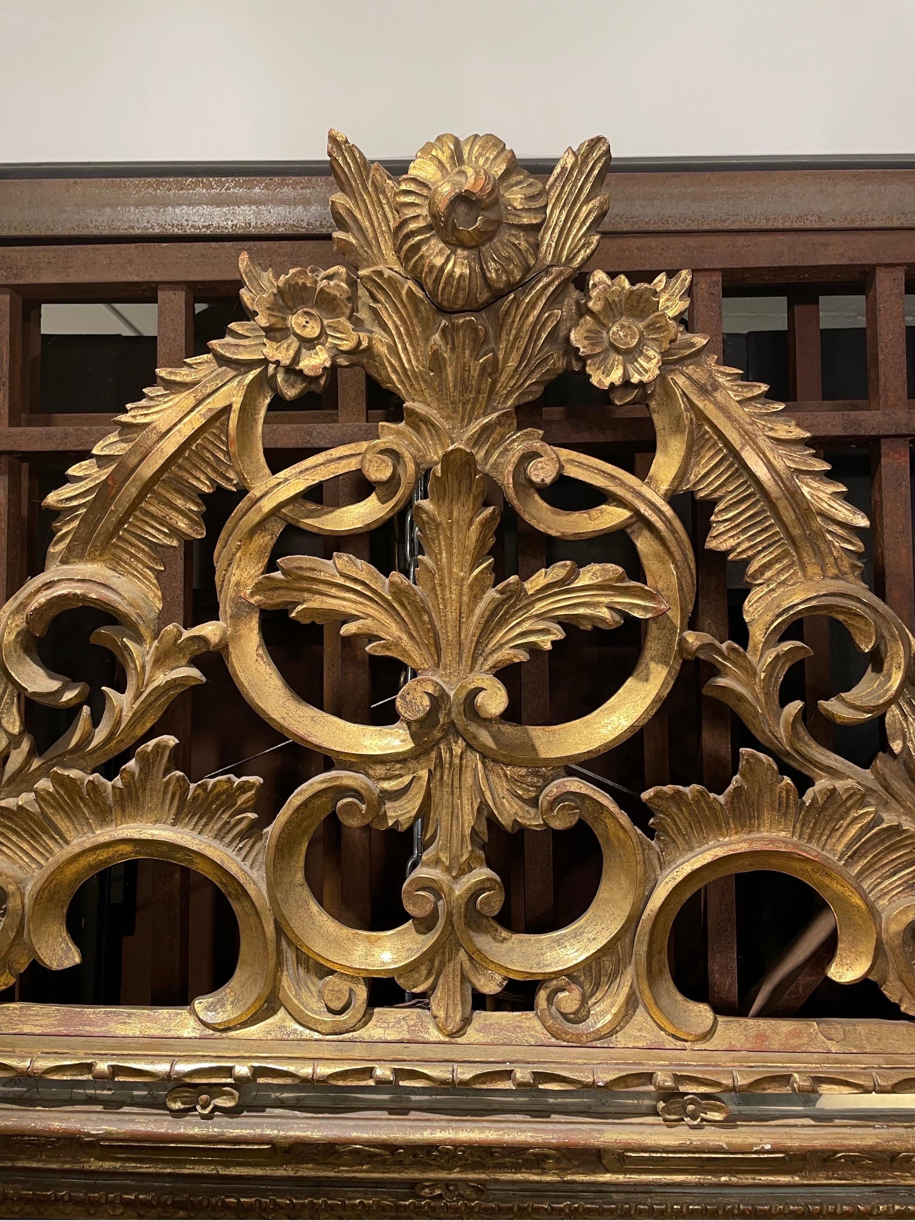 Français Grand miroir de cheminée de style Louis XV, français, 19ème siècle en vente