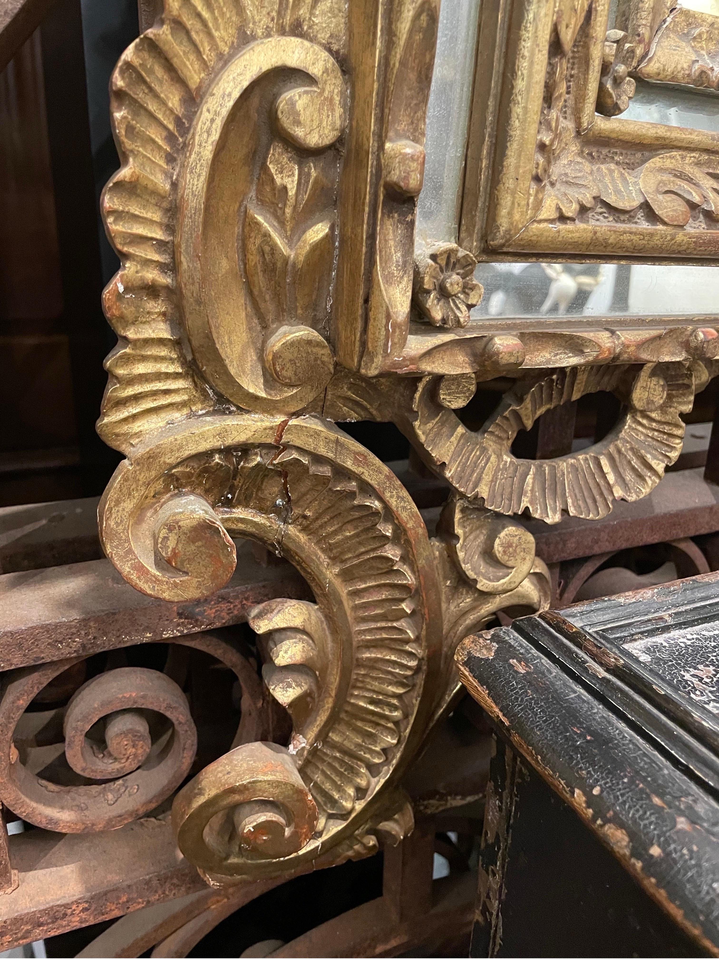Sculpté à la main Grand miroir de cheminée de style Louis XV, français, 19ème siècle en vente