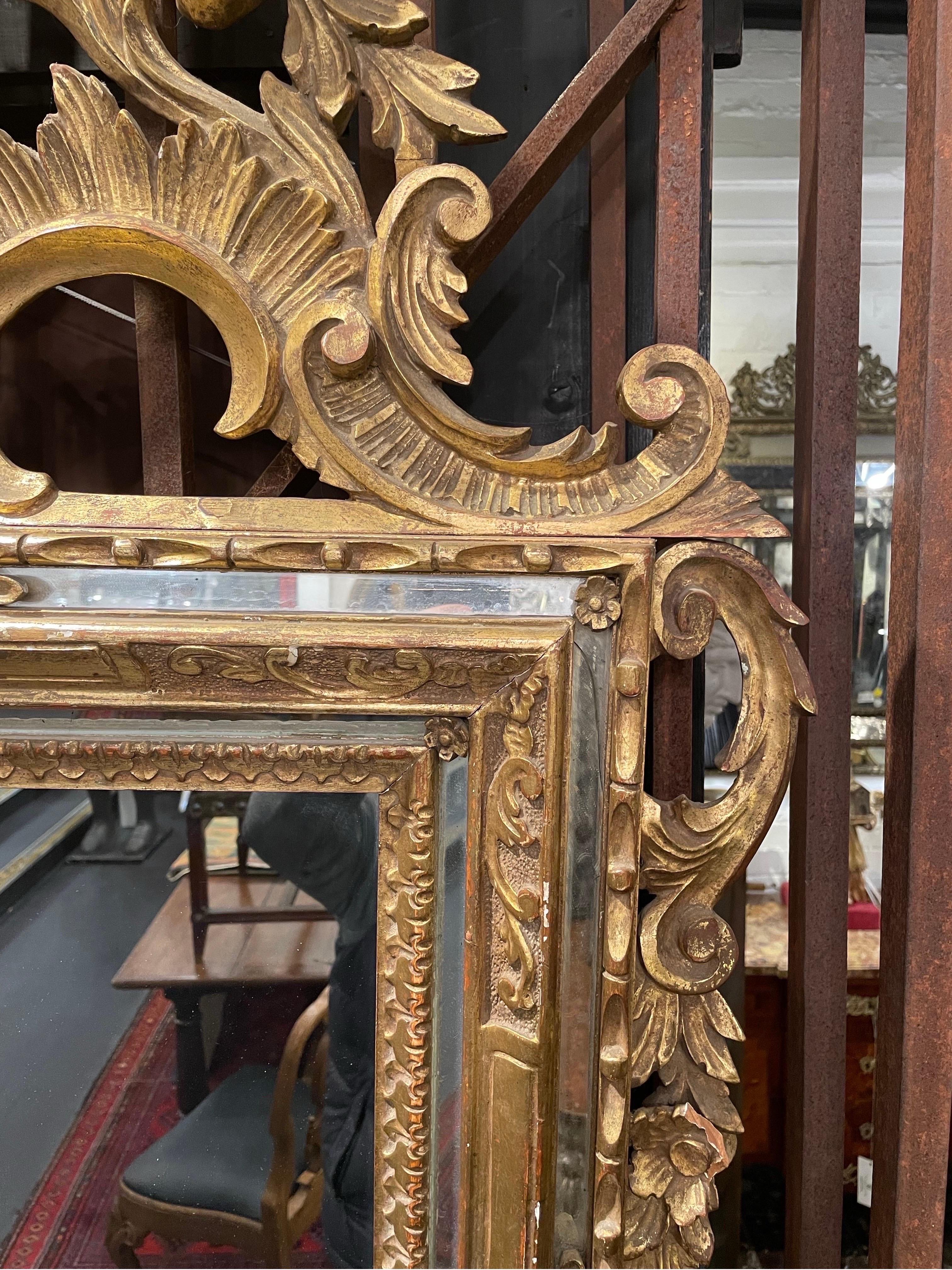 XIXe siècle Grand miroir de cheminée de style Louis XV, français, 19ème siècle en vente