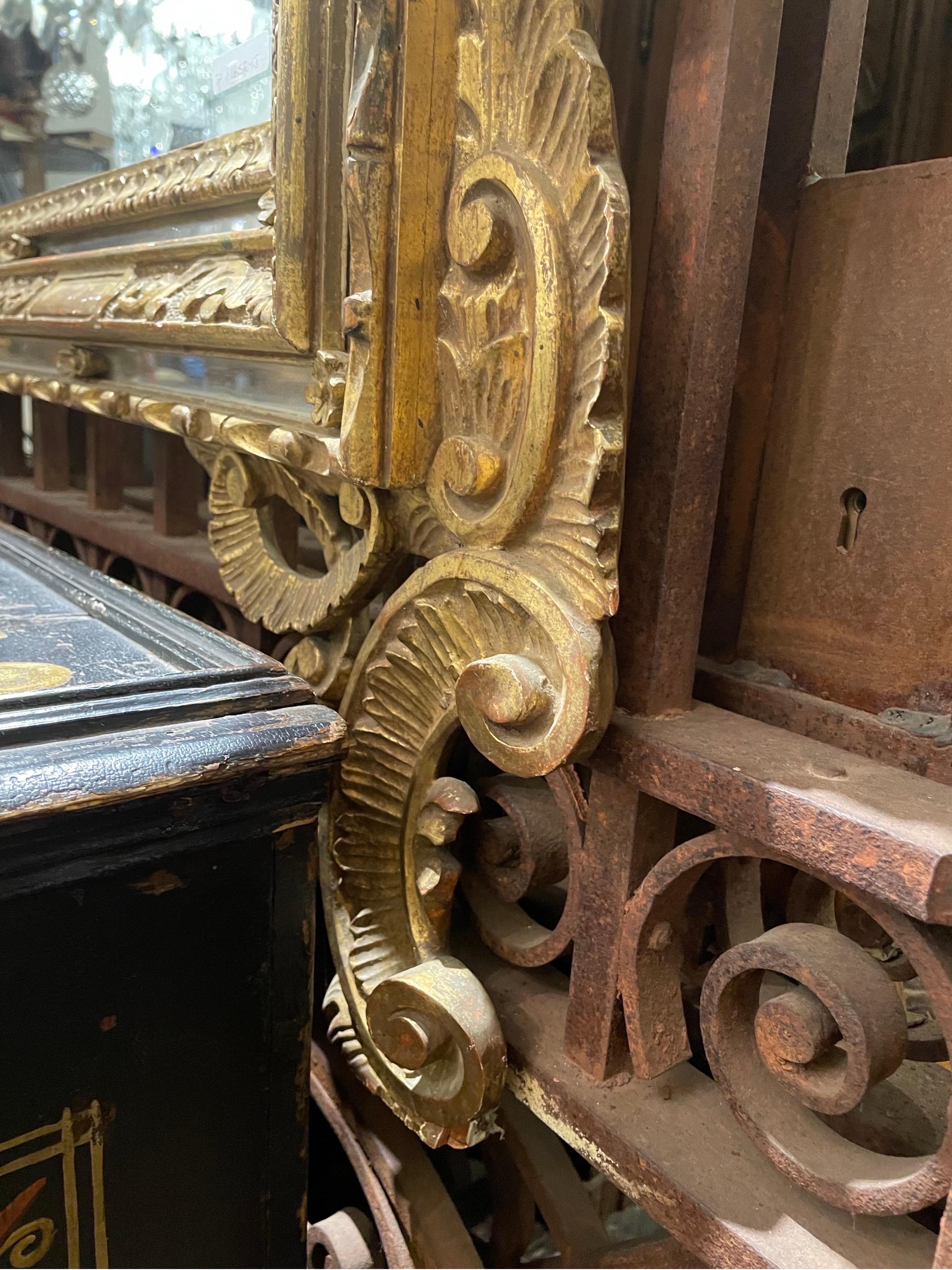 Grand miroir de cheminée de style Louis XV, français, 19ème siècle en vente 1