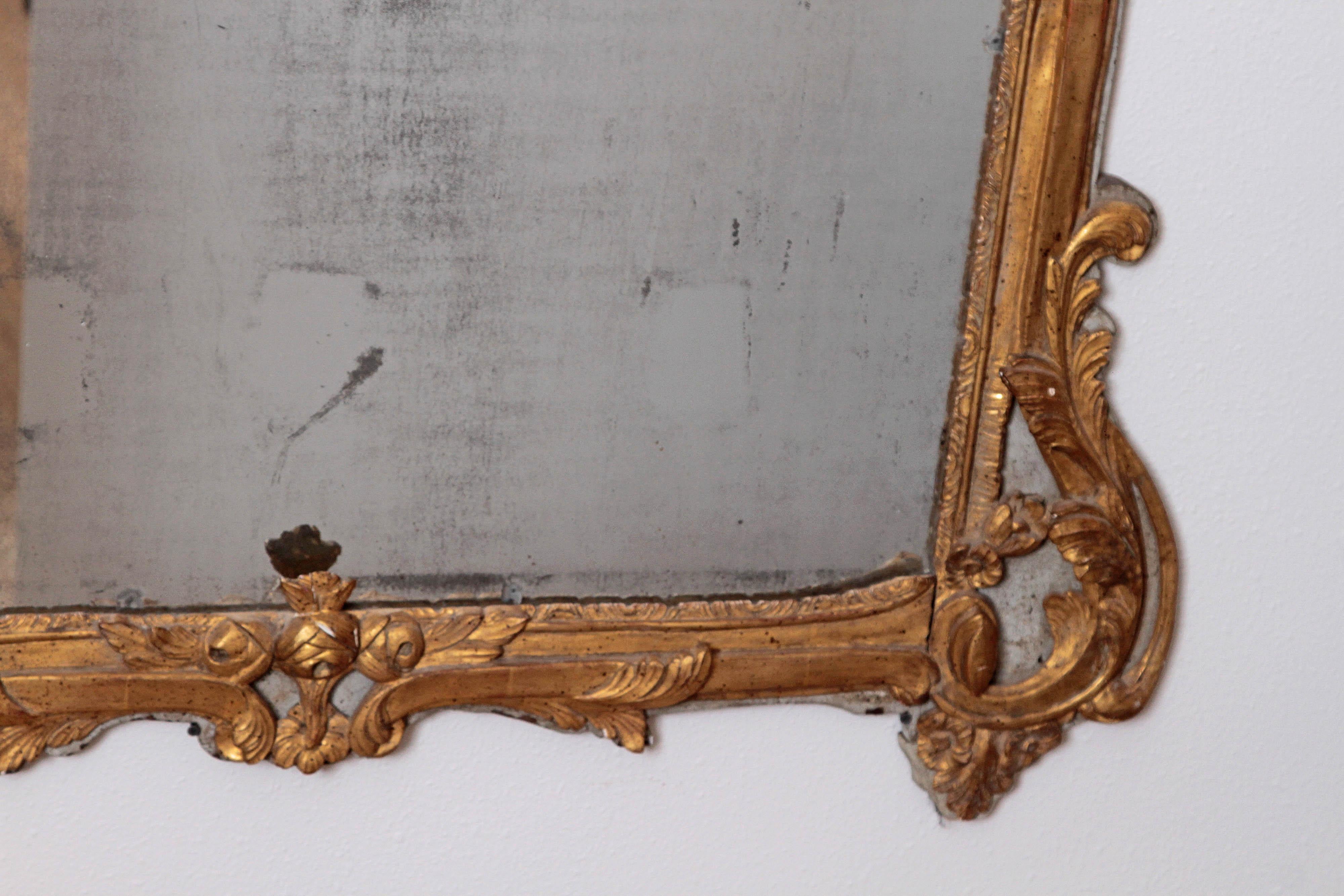 Large Louis XV Style Painted and Gilded Mirror 4