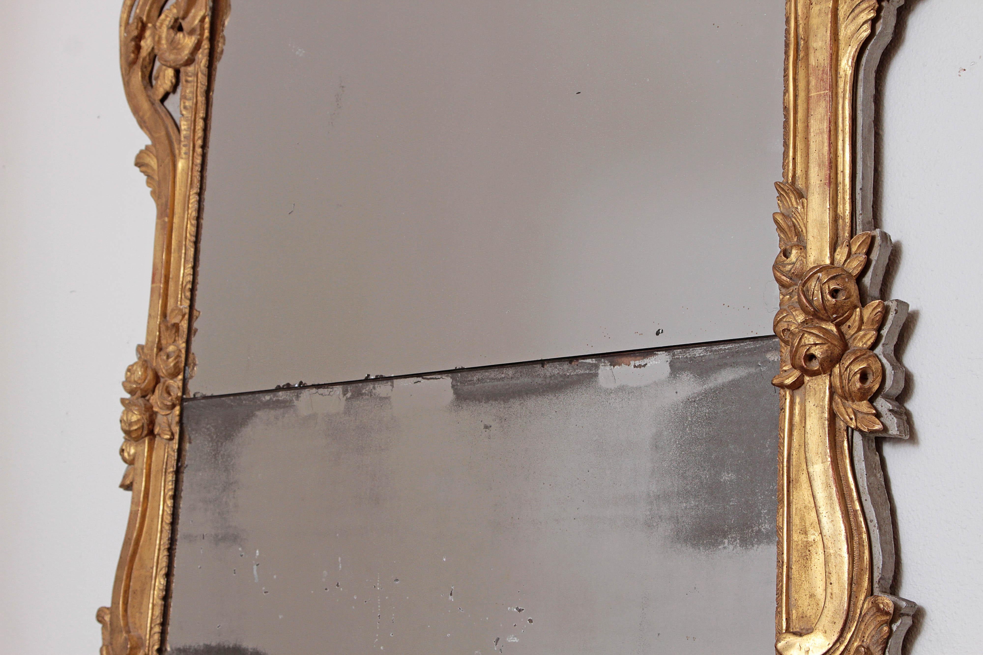 Large Louis XV Style Painted and Gilded Mirror 7