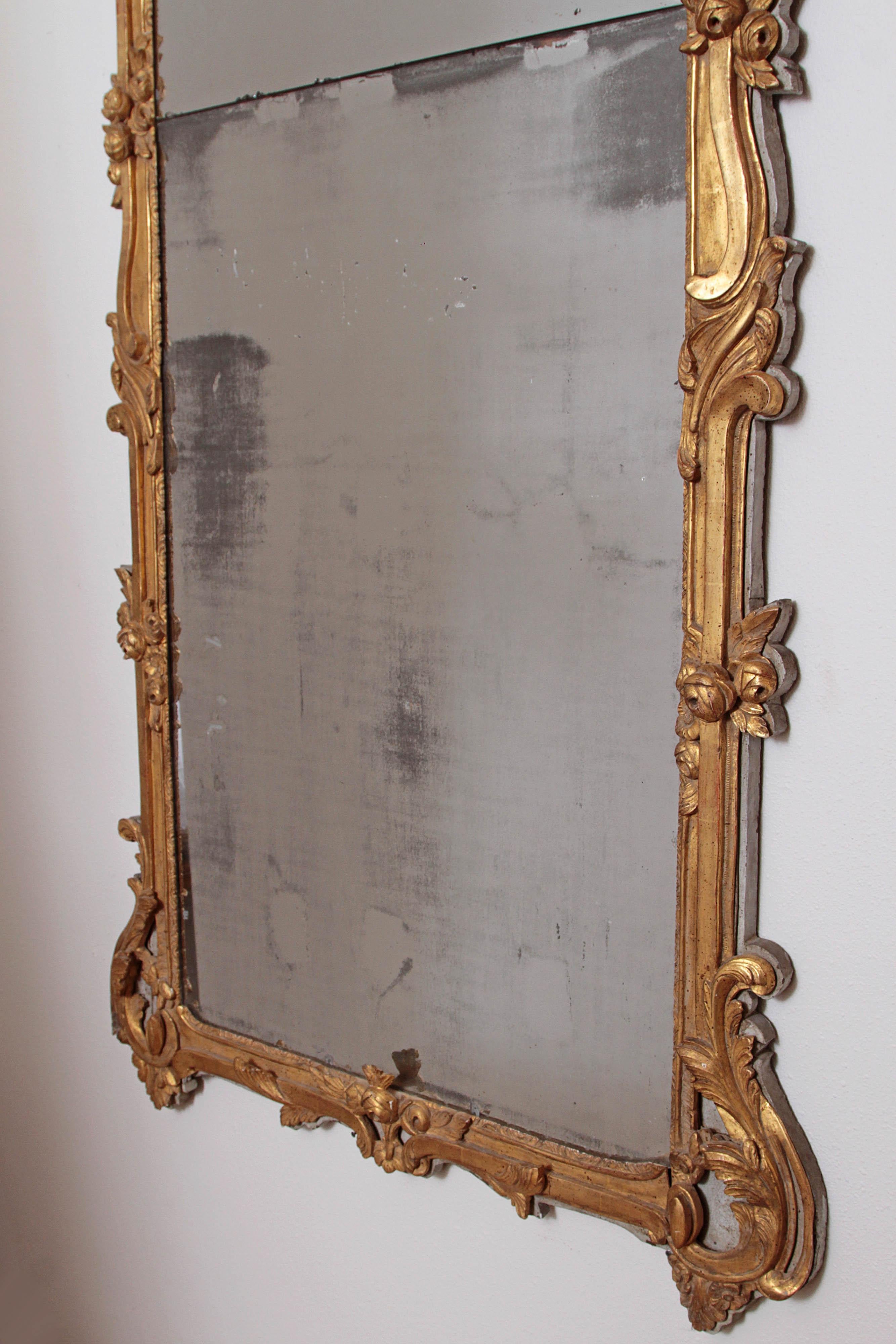 Large Louis XV Style Painted and Gilded Mirror 8