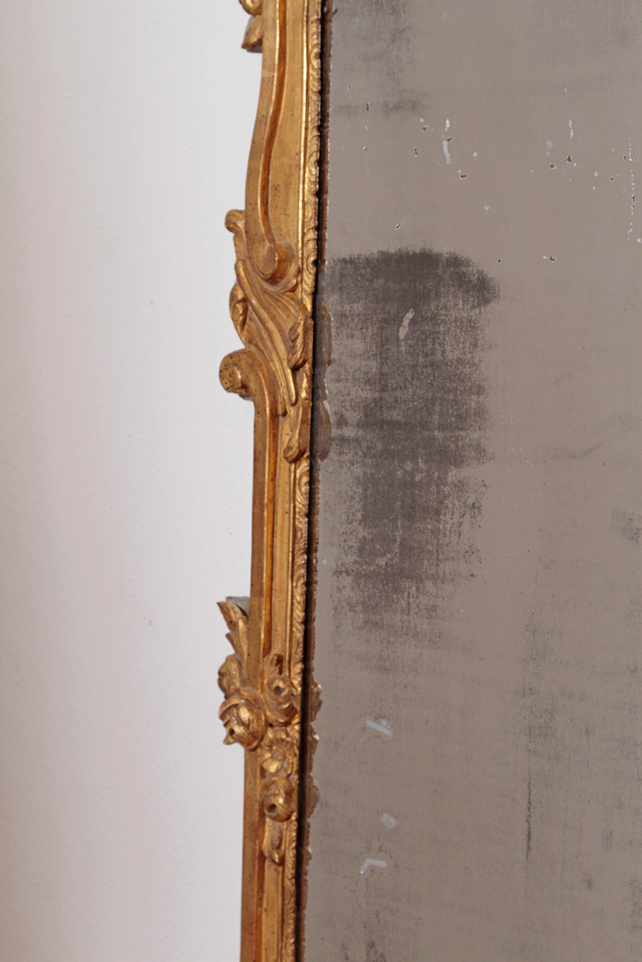 Large Louis XV Style Painted and Gilded Mirror 10