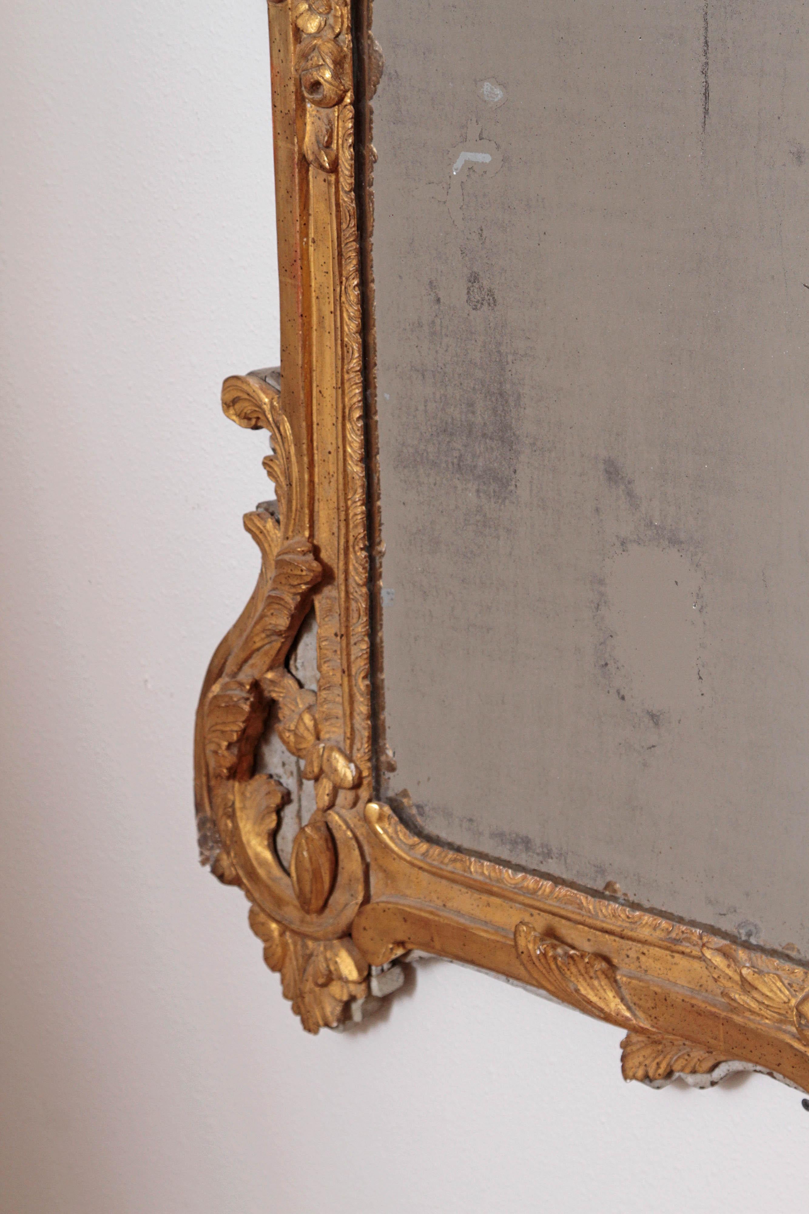Large Louis XV Style Painted and Gilded Mirror 11