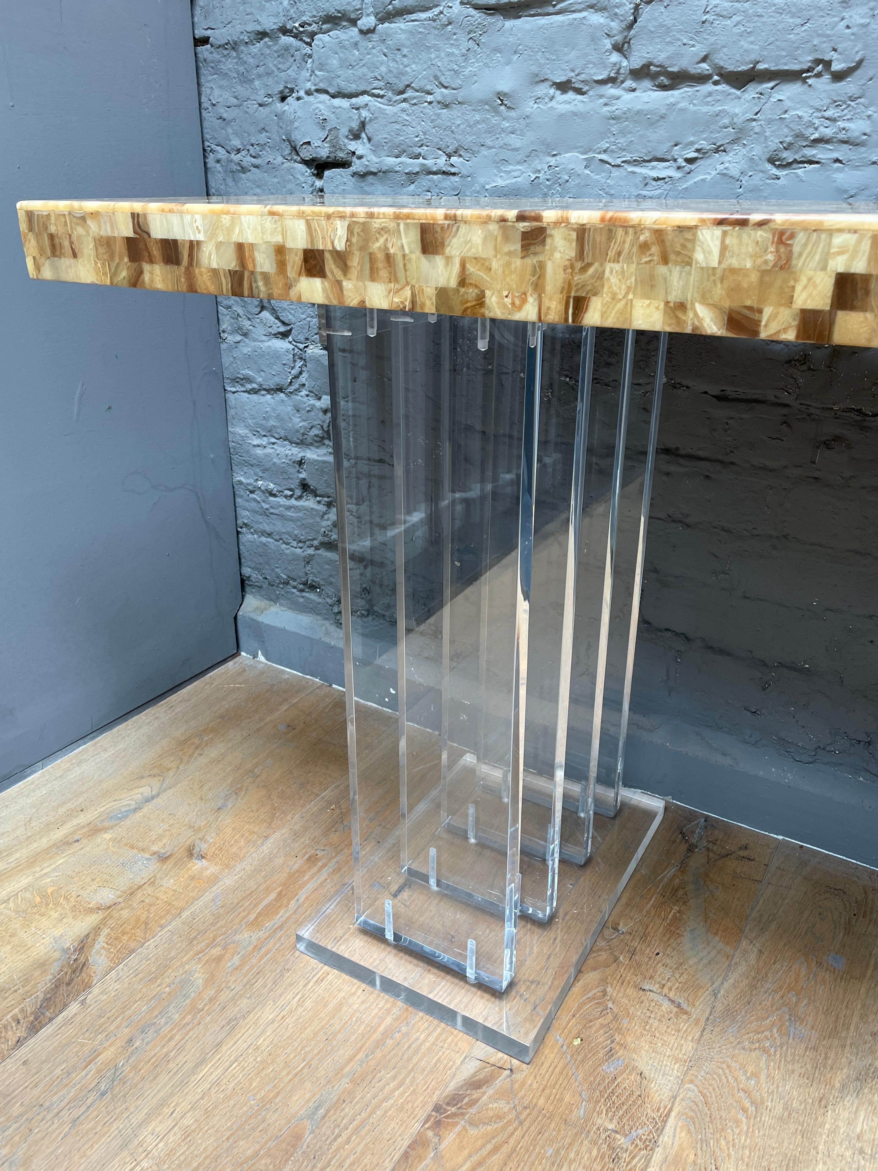 Large Lucite and Epoxy Console Table For Sale 2
