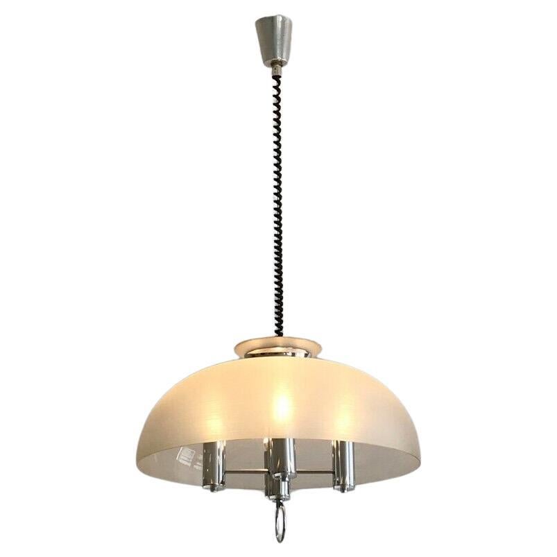 A Large Lucite SPACE-AGE Ceiling Fixture LAMP by GUZZINI,  Italy 1960 For Sale