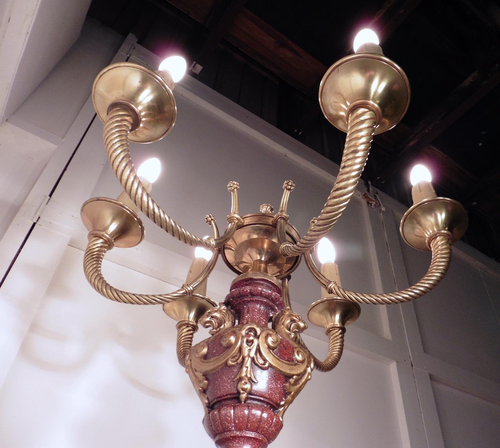 Large Magnificent French Bronze Cherub Lamp 5