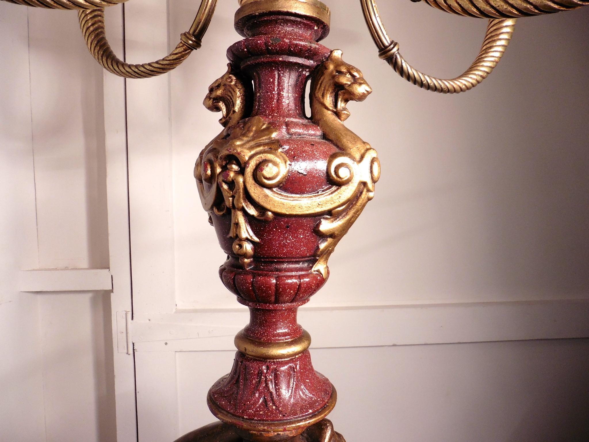 Large Magnificent French Bronze Cherub Lamp 6