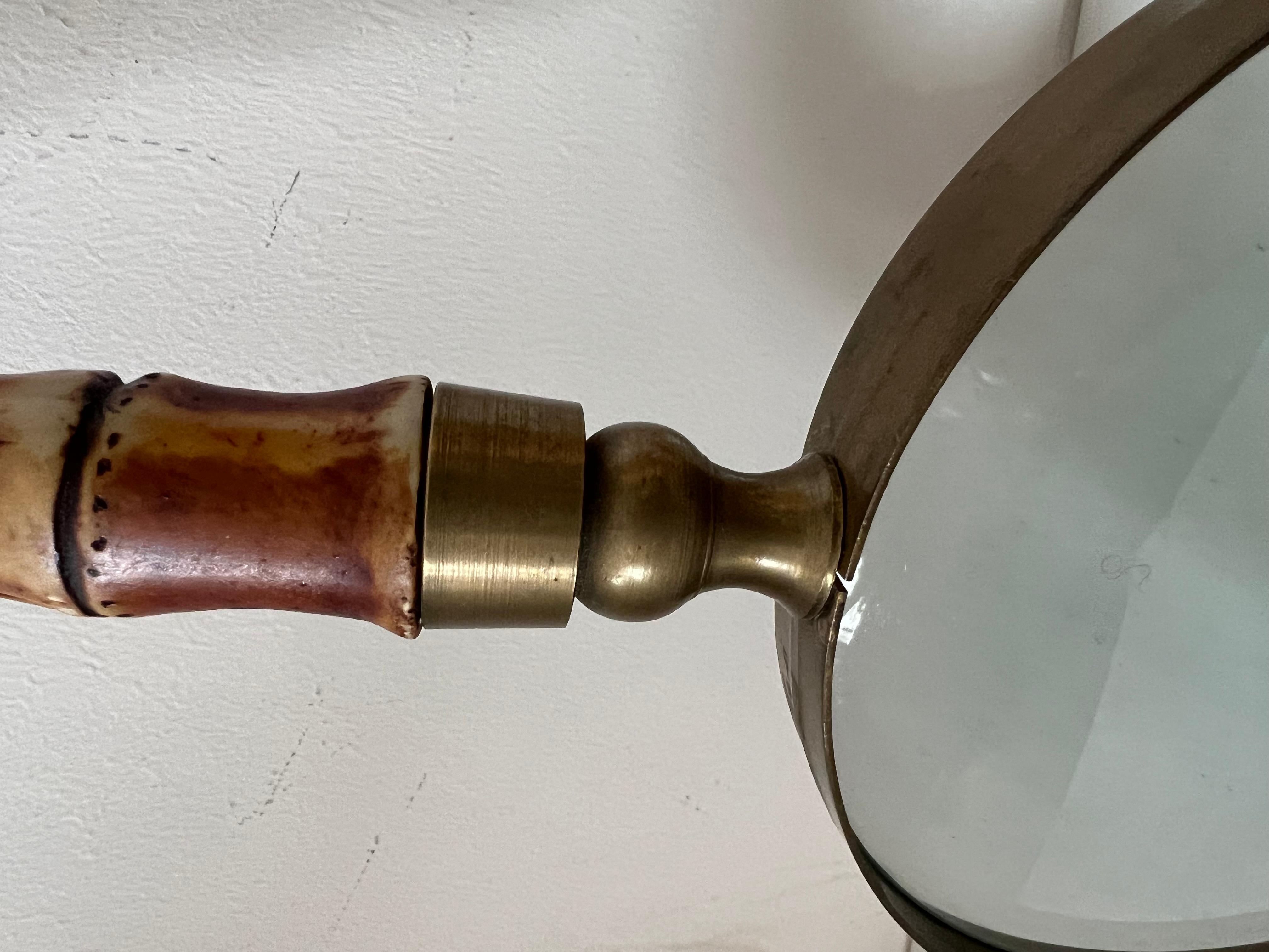 Mid-20th Century A Large Magnifying  Glass With Bamboo Handle