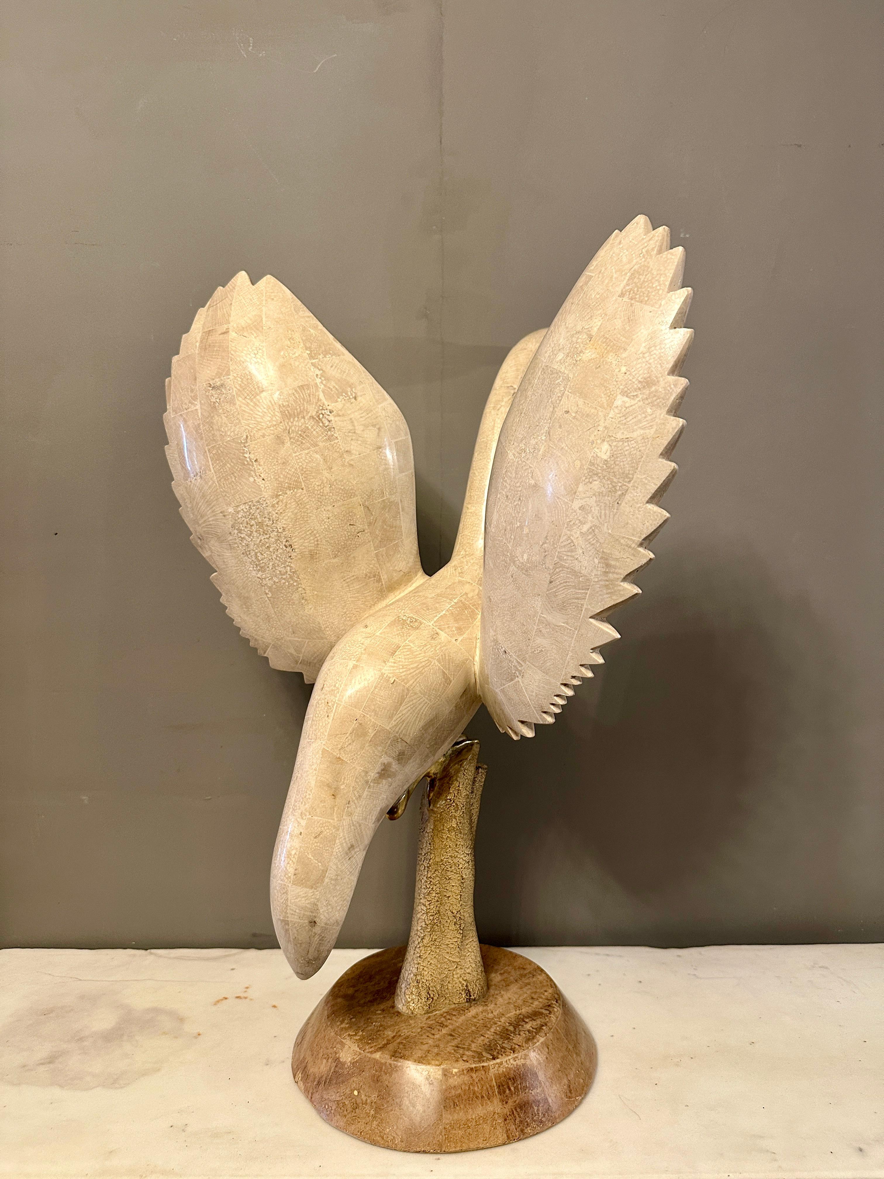 Una grande scultura di uccelli in marmo di Maitland Smith in vendita 2