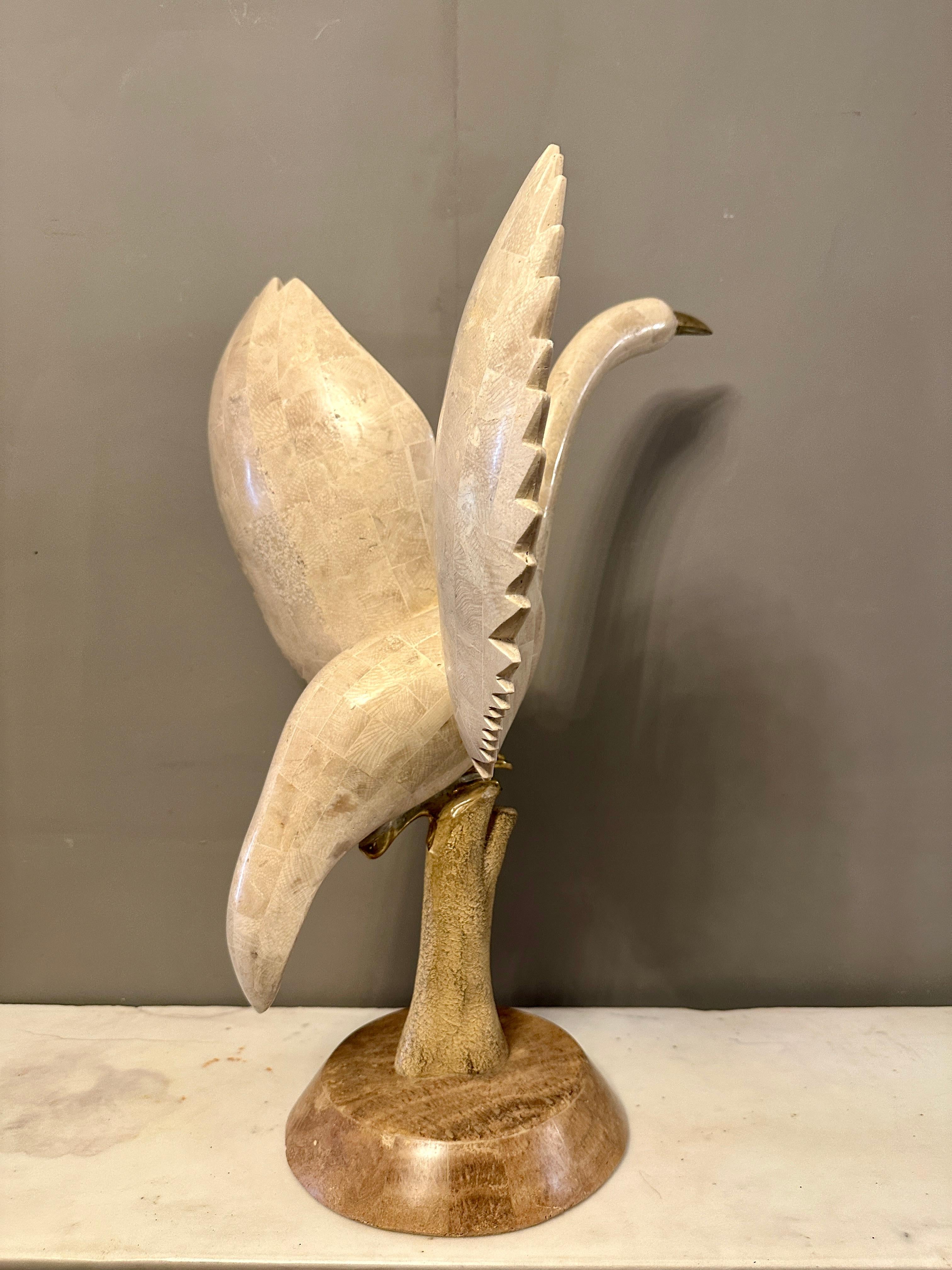 Una grande scultura di uccelli in marmo di Maitland Smith in vendita 3