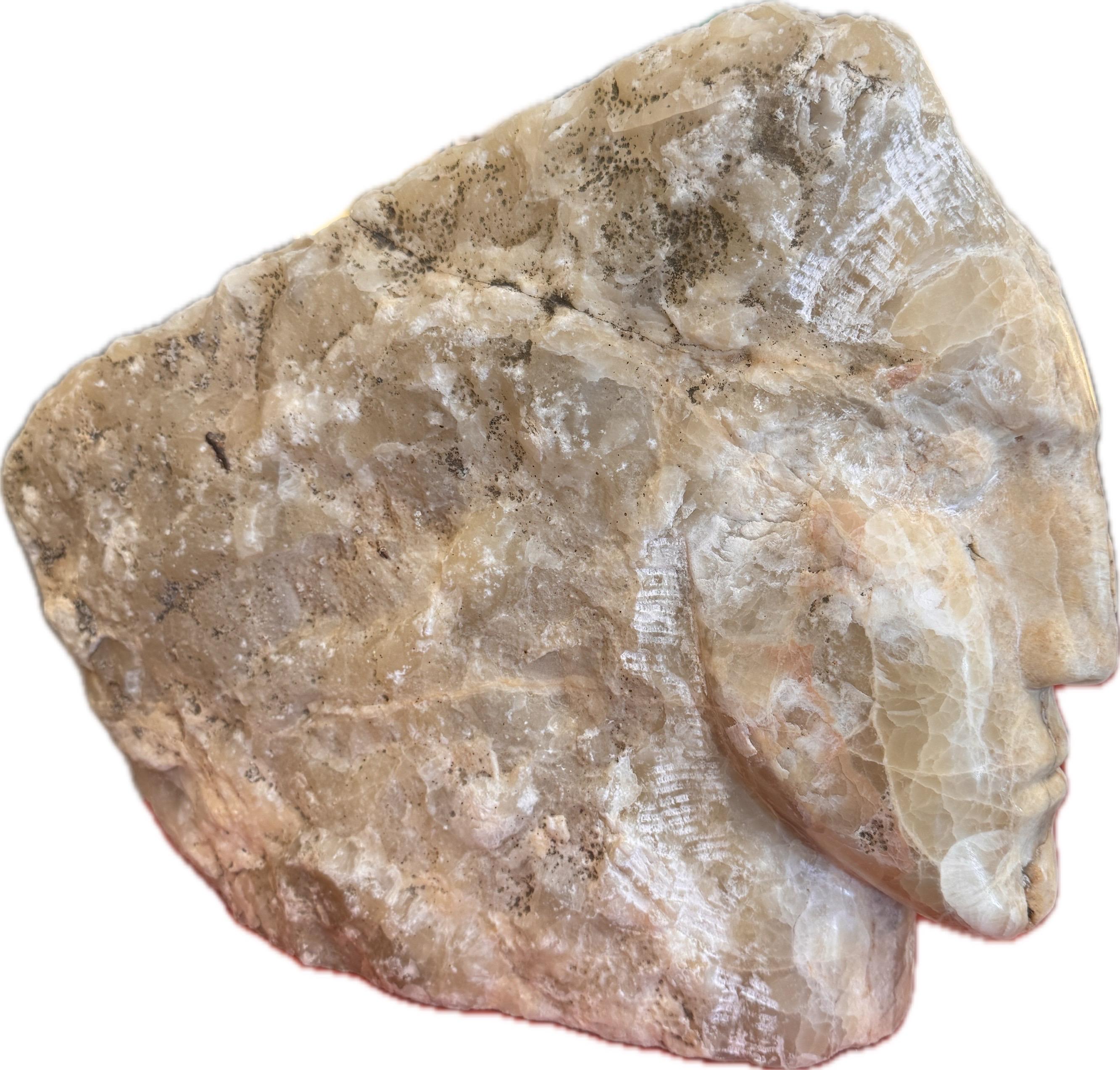 A large marble head sculpture in the style of Emily Young For Sale 2