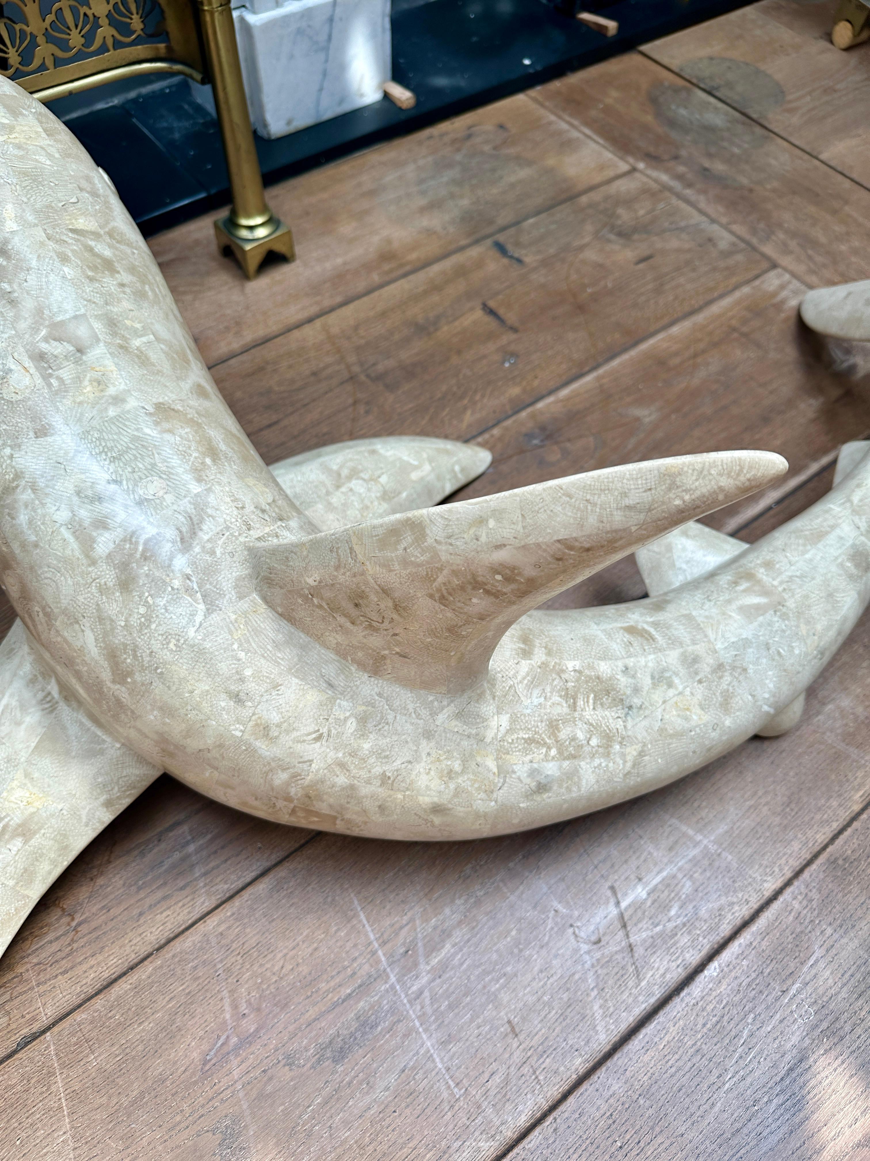 A Large Marble Shark Sculpture By Maitland Smith im Angebot 5