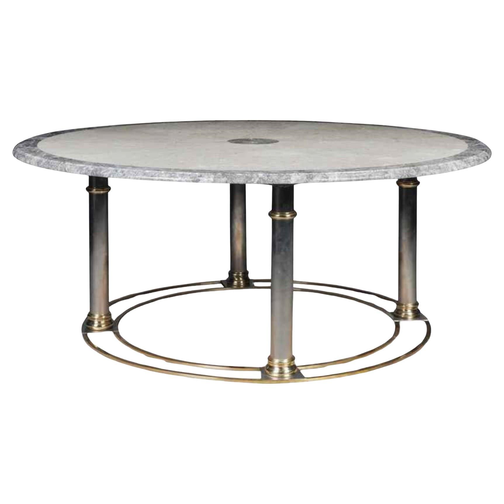 A Large Marble Top Circular Table, circa 1980
