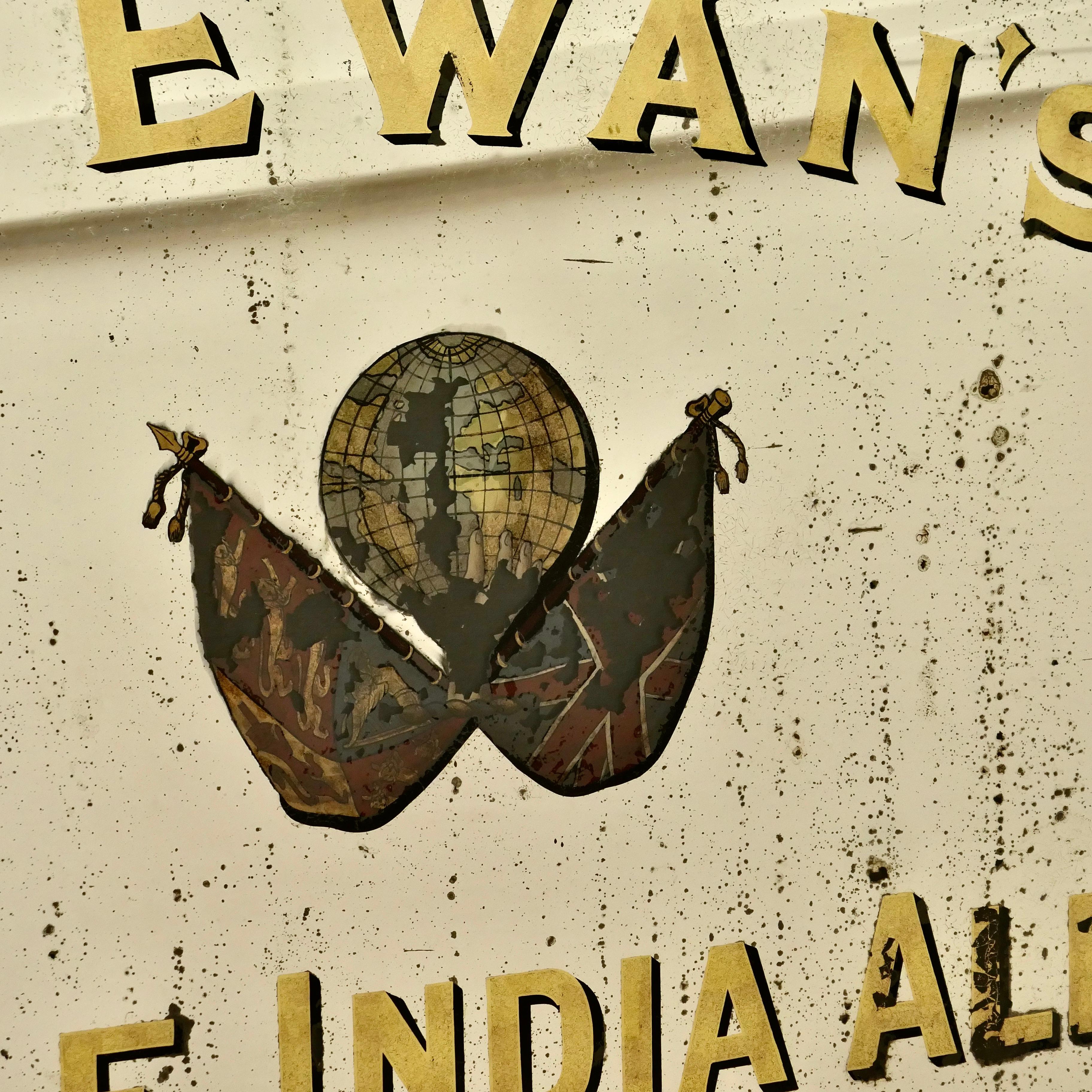 Folk Art A Large McEwan’s Pale India Ale Advertising Mirror, Pub Sign Mirror for McEwans  For Sale