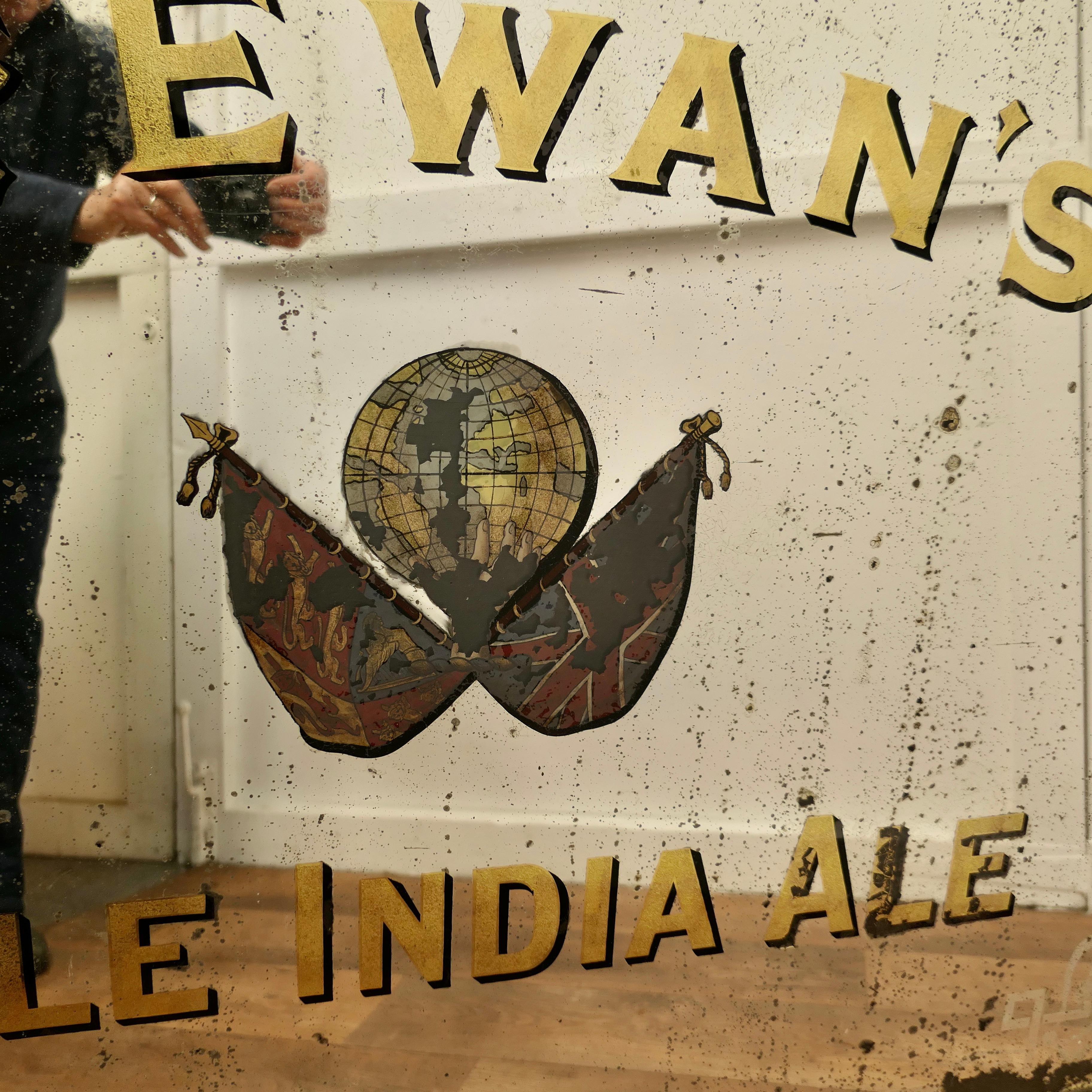 Miroir Grand miroir publicitaire pour la bière indienne McEwan's Pale, miroir d'enseigne de pub pour McEwans  en vente