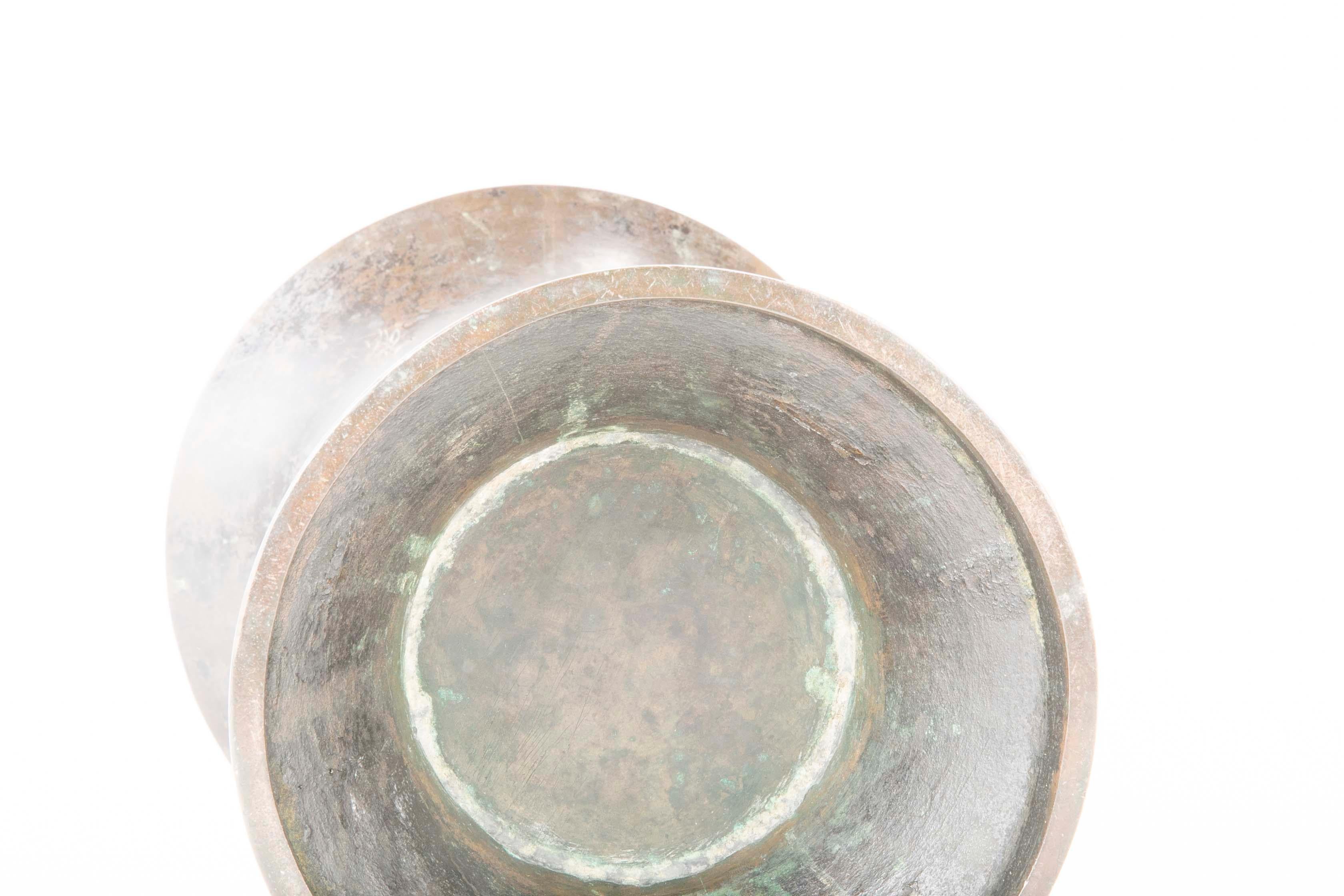 19th Century Large Meiji Period Patinated Japanese Bronze Vase