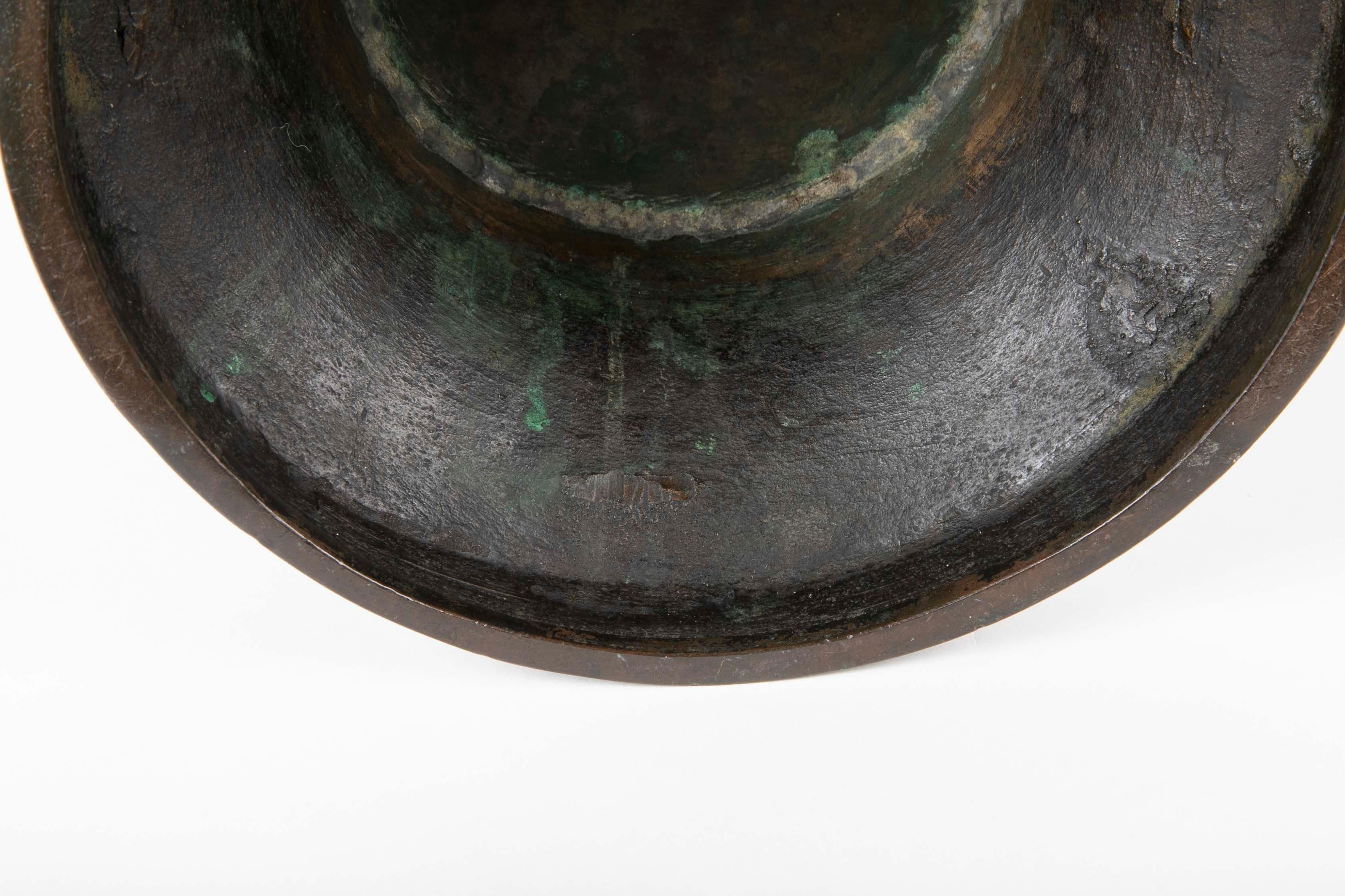 Large Meiji Period Patinated Japanese Bronze Vase 2
